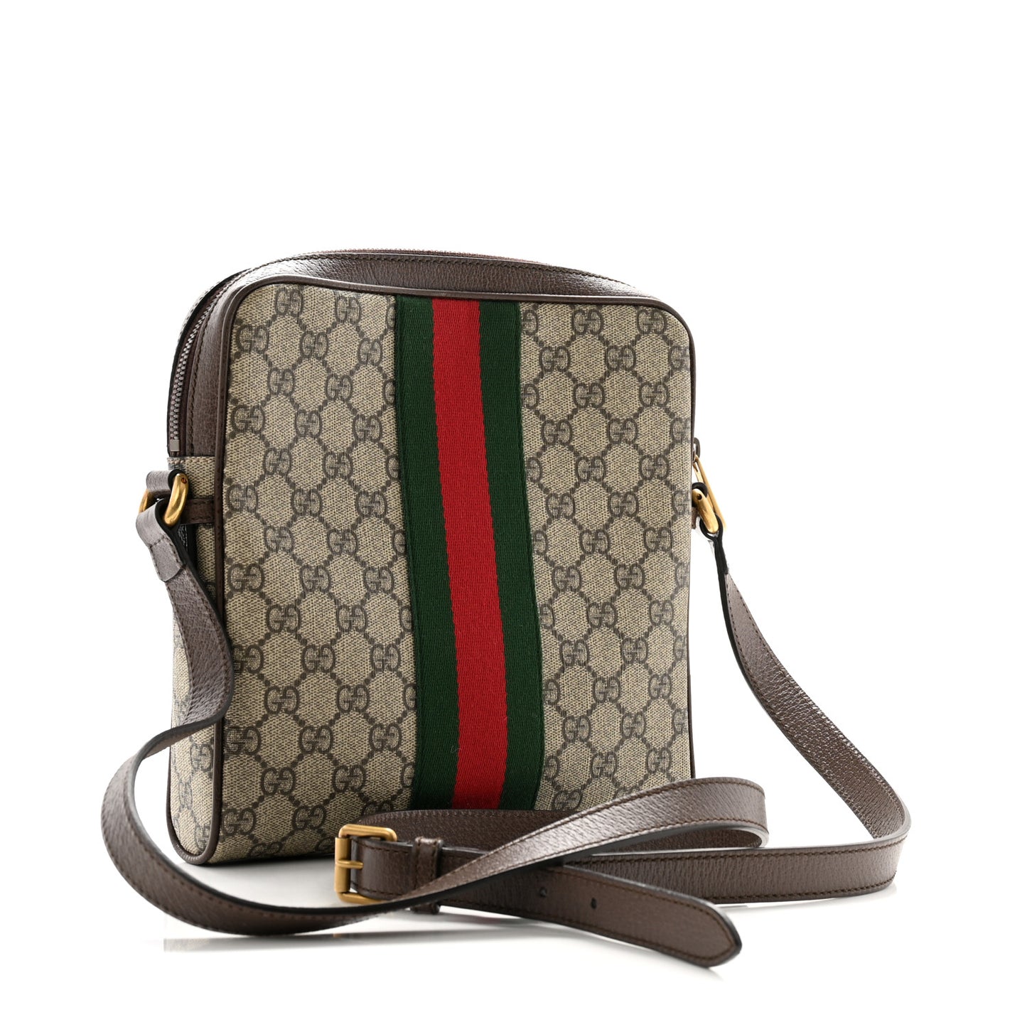 GG Supreme Monogram Web Small Ophidia Messenger Bag Brown