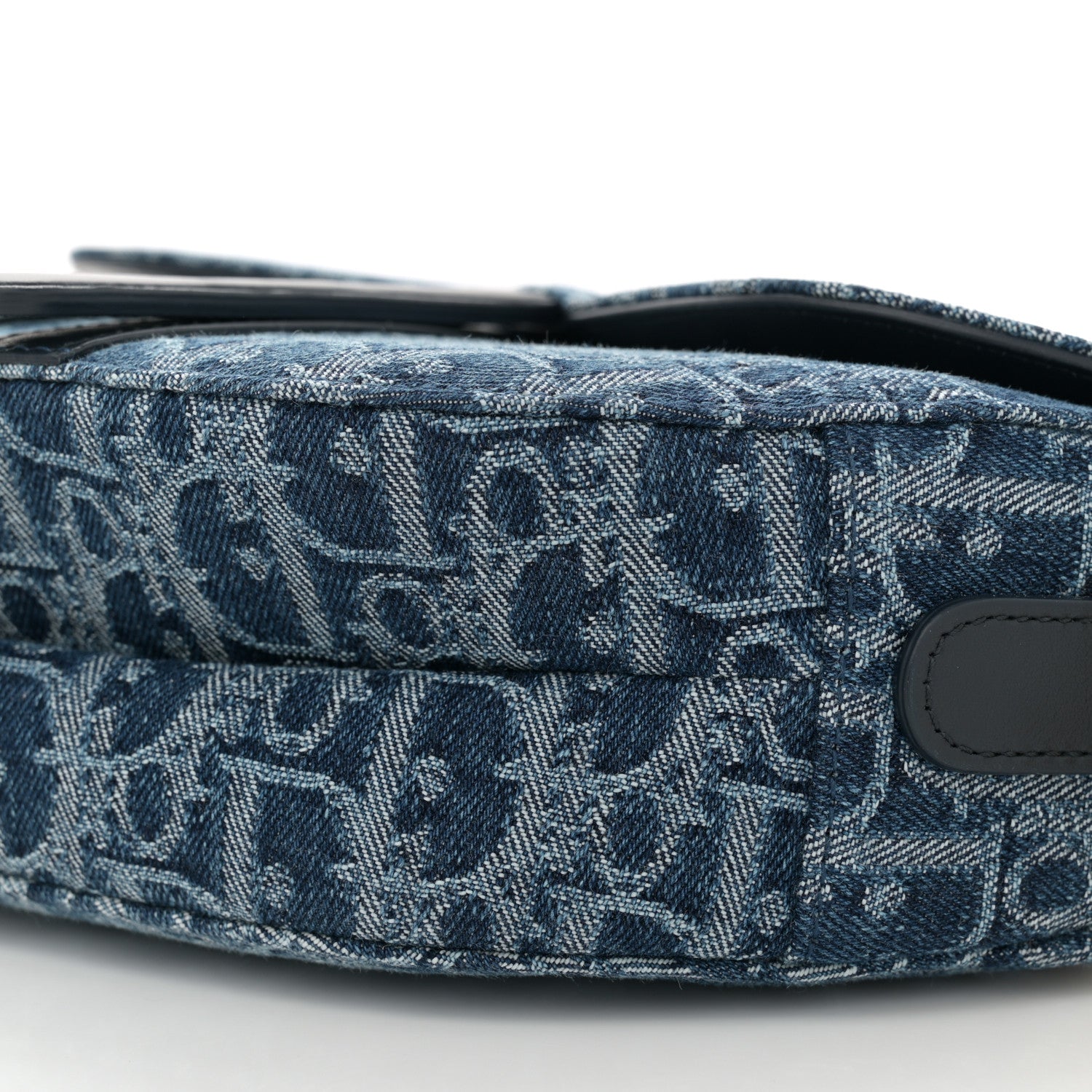 Christian Dior Denim Oblique Jacquard Saddle Bag With Strap Blue 10 of 10