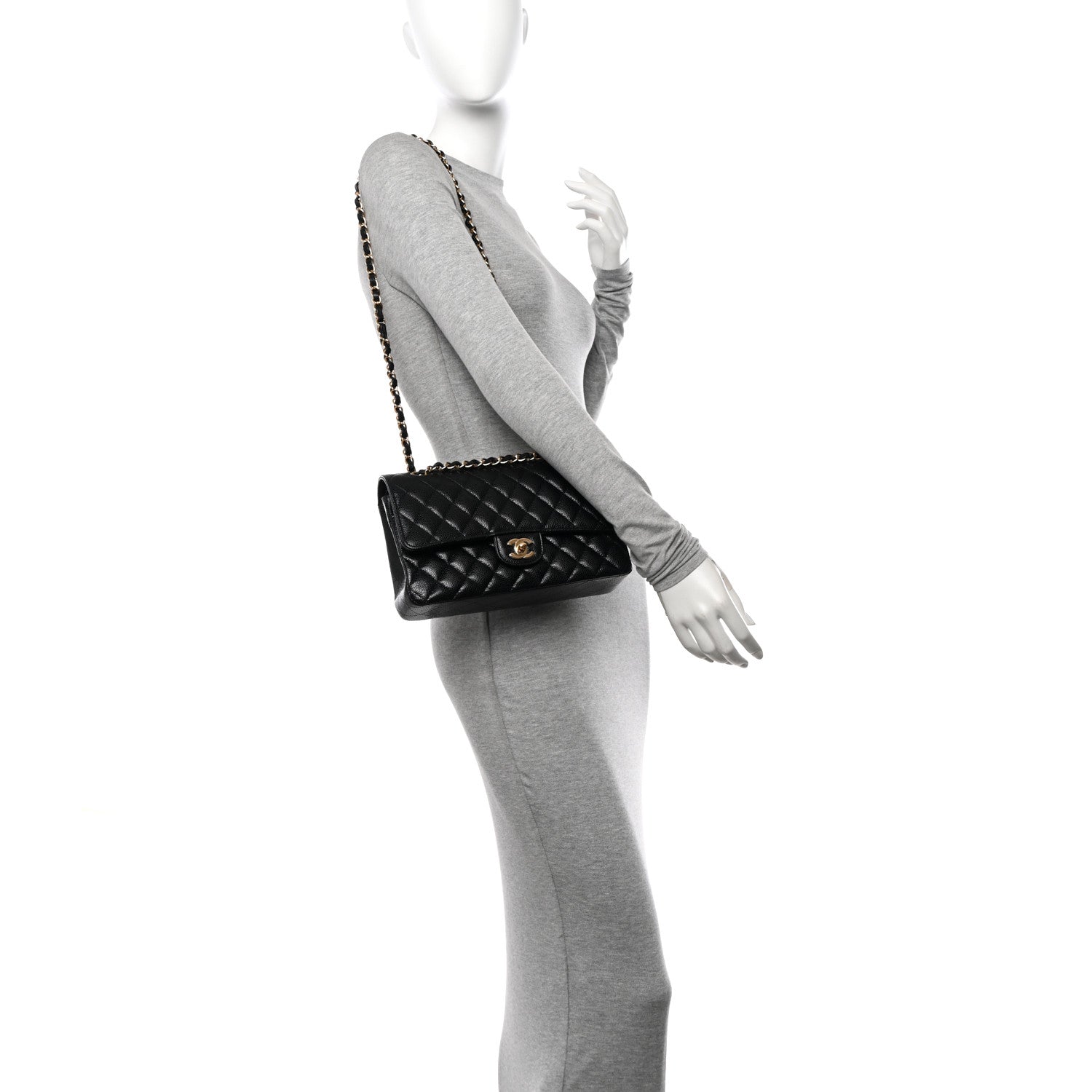 Chanel Caviar Quilted Medium Double Flap Black 3 of 10