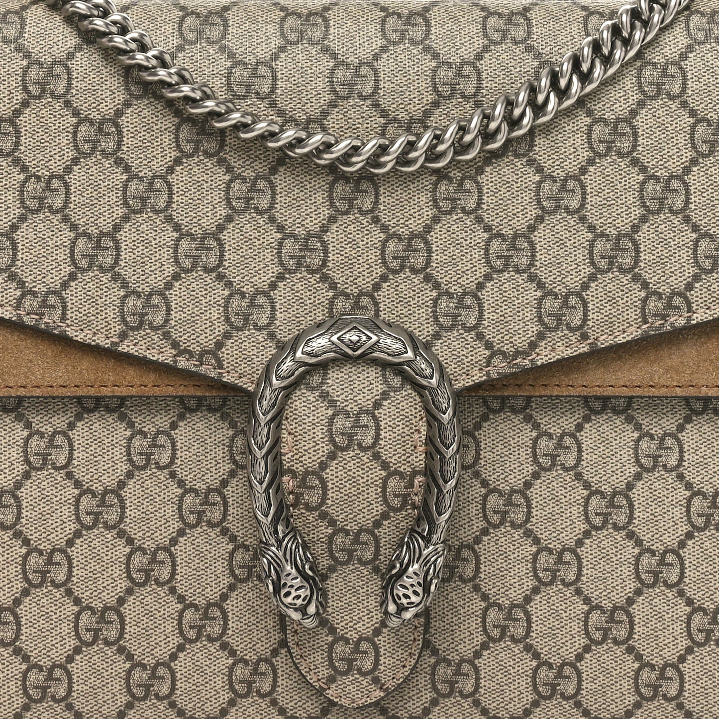 GG Supreme Monogram Medium Dionysus Shoulder Bag Taupe