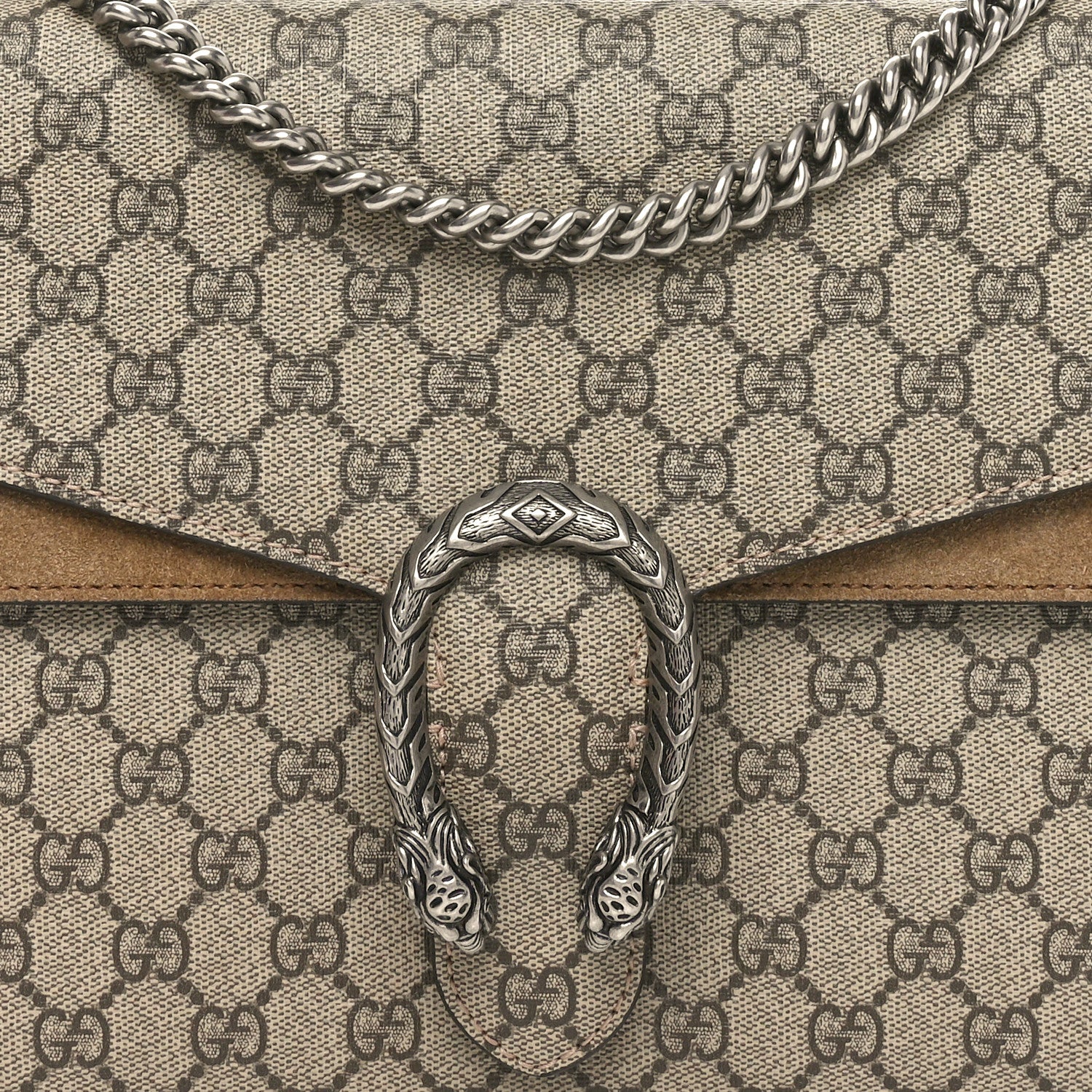 Gucci GG Supreme Monogram Medium Dionysus Shoulder Bag Taupe 8 of 10