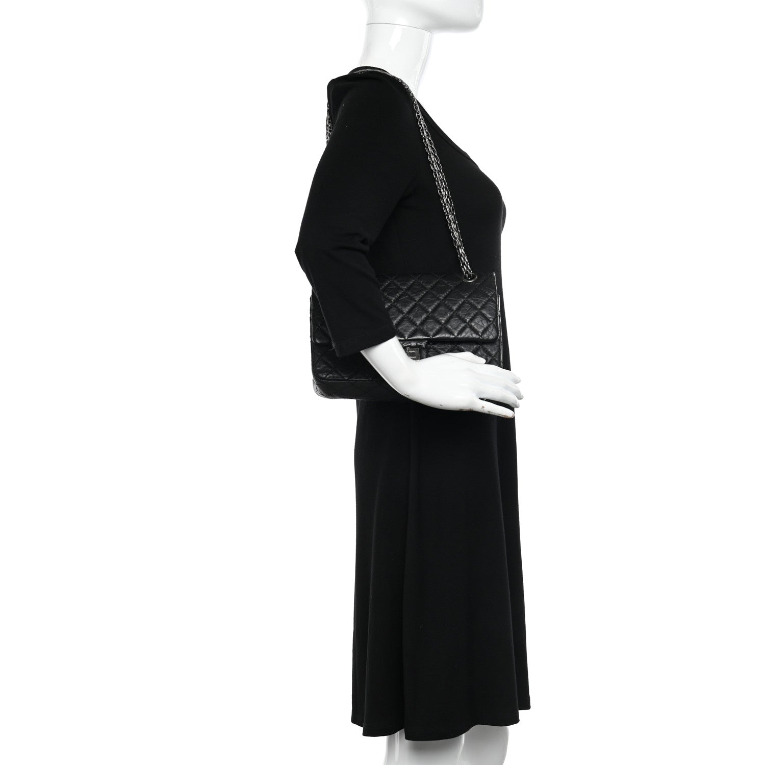 Chanel Aged Calfskin Quilted 2.55 Reissue 225 Flap Black 2 of 13