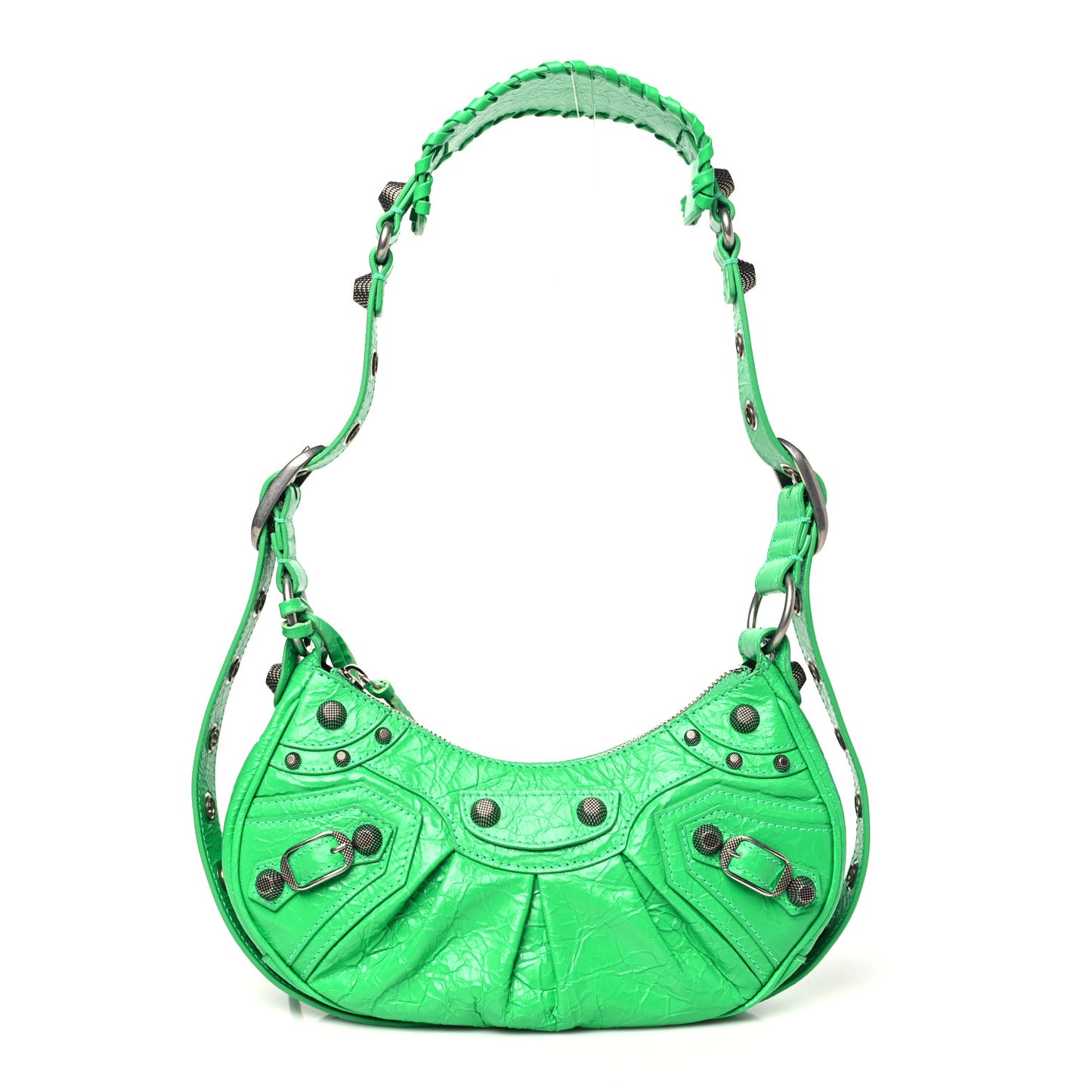 Agneau Arena Le Cagole Shoulder Bag XS Kelly Green