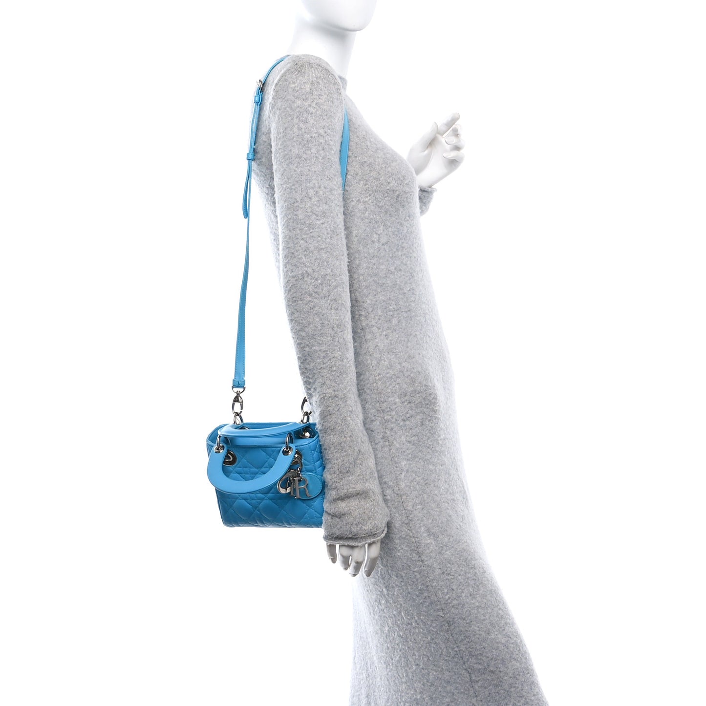 Lambskin Cannage Mini Lady Dior Blue