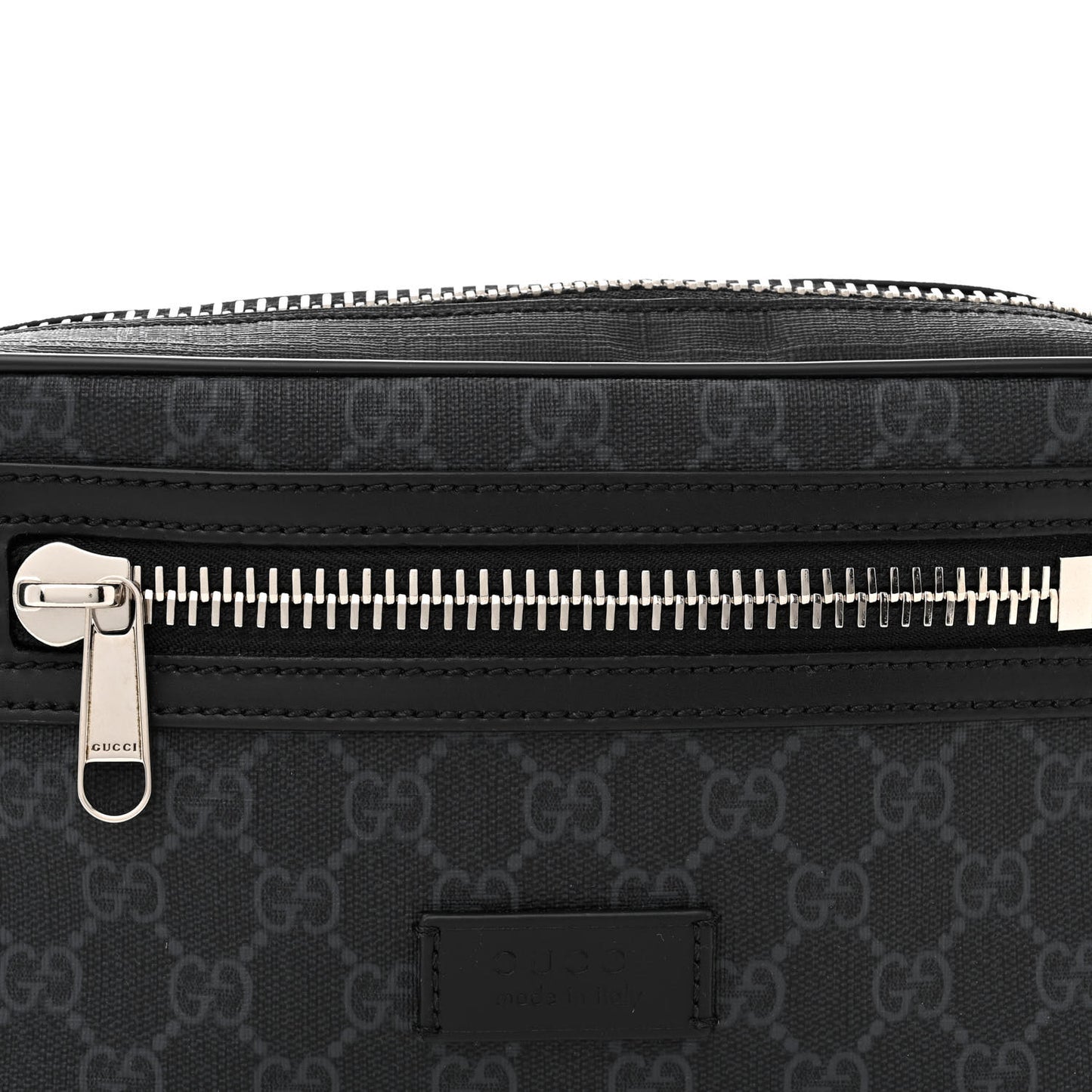 Soft GG Supreme Monogram Web Belt Bag Black Grey