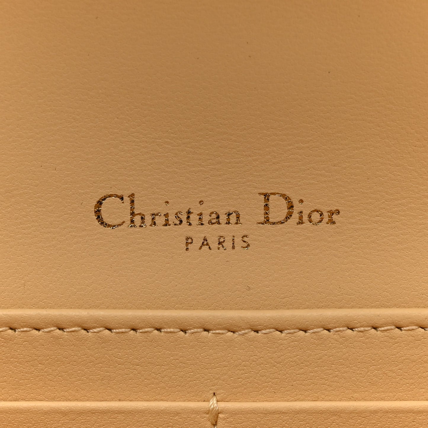 Lambskin Cannage Lady Dior Chain Pouch Latte