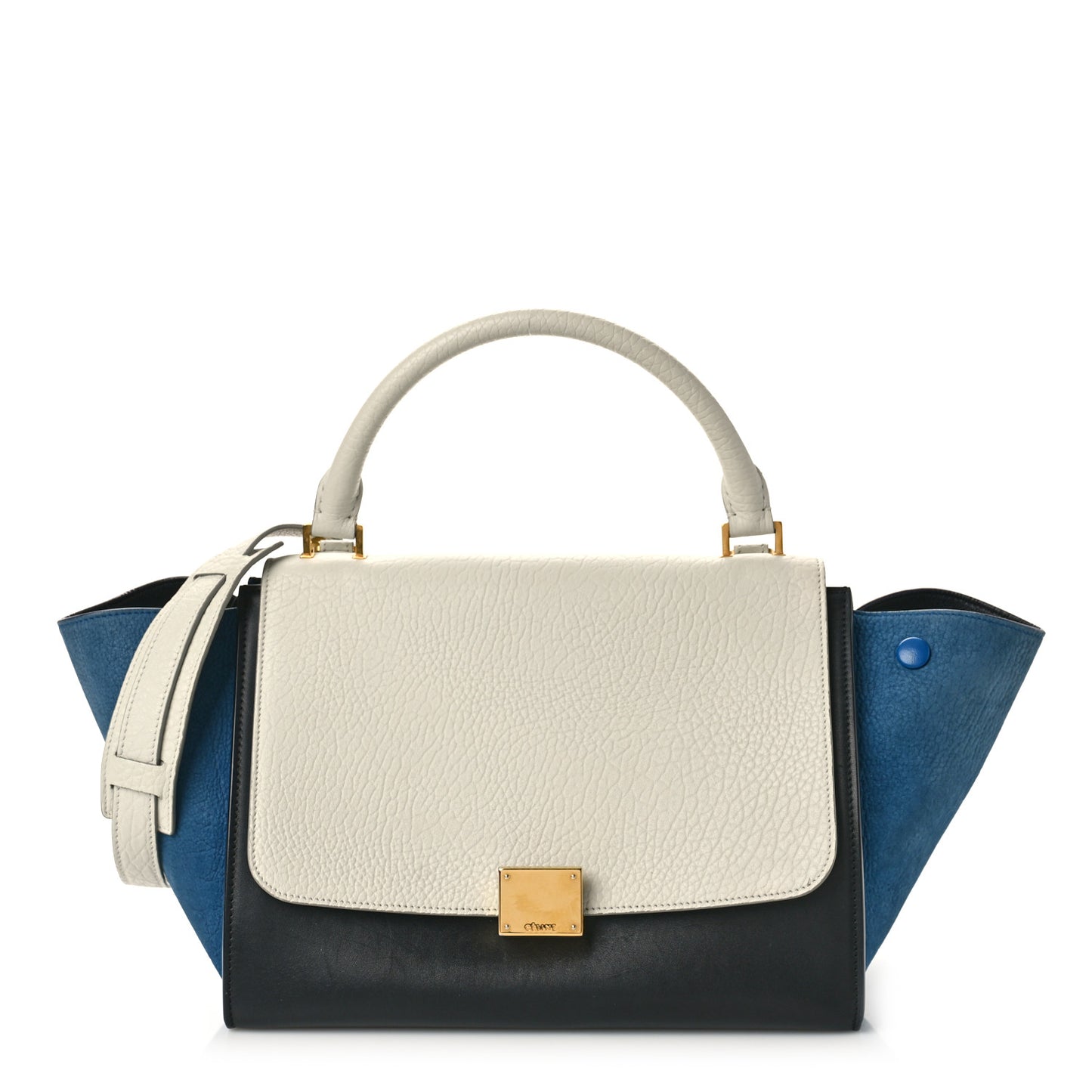 Bullhide Calfskin Nubuck Medium Tri-Color Trapeze Blue Beige