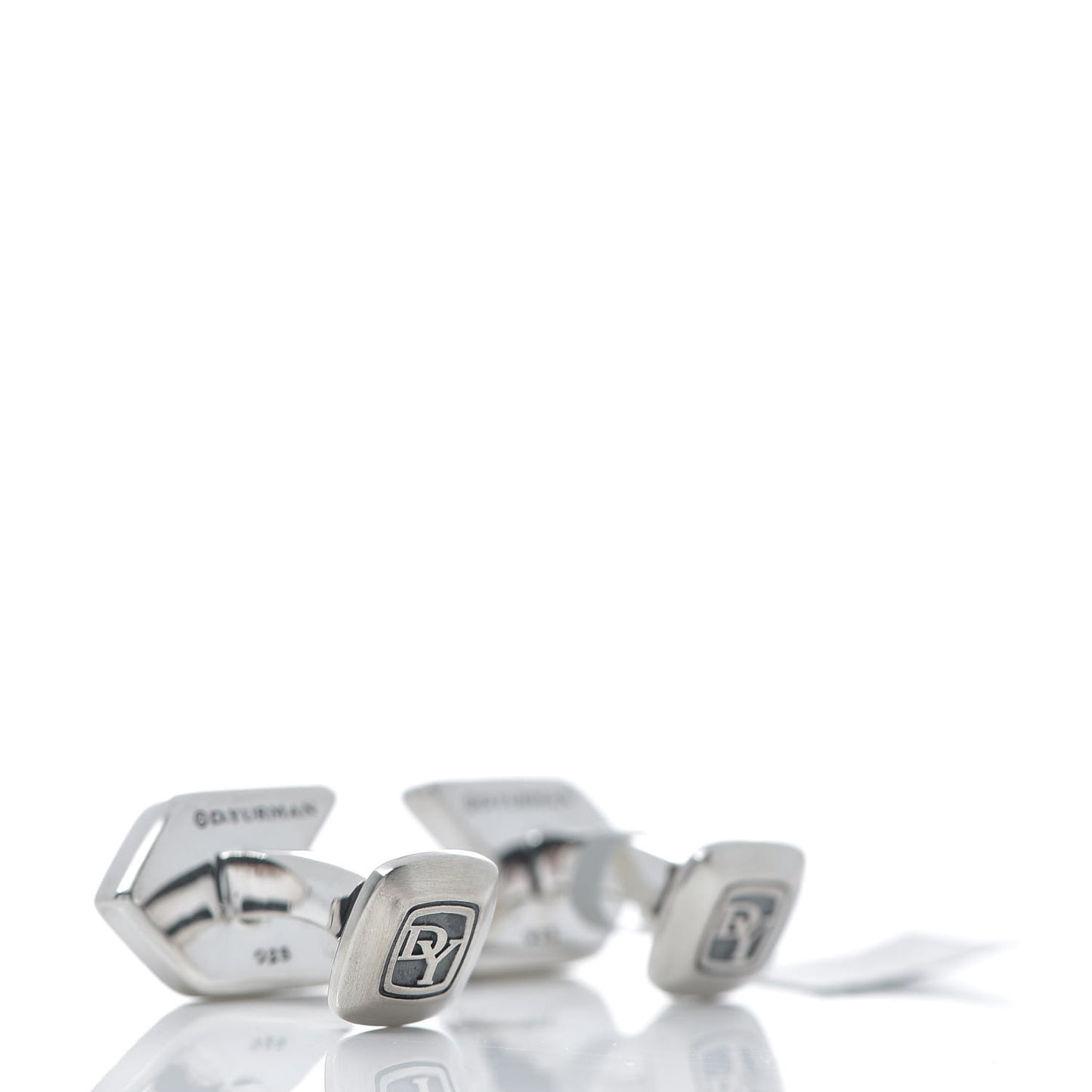Sterling Silver Black Onyx Chevron Stone Cufflinks