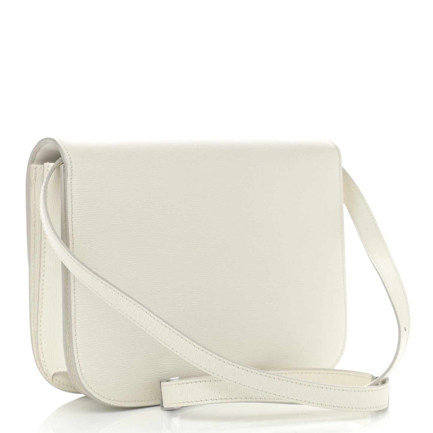 Liege Calfskin Medium Classic Box Flap Bag White