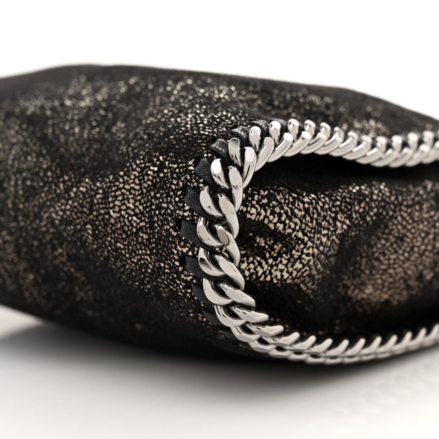 Chamois Shiny Dotted Tiny Falabella Tote Ruthenium