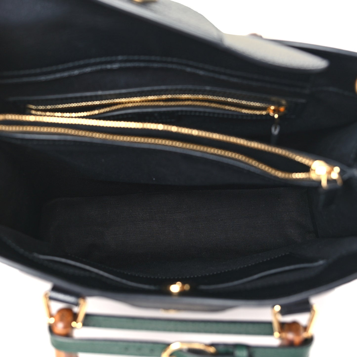 Mini Vintage GG Supreme Monogram Textured Dollar Calfskin Web Large Diana Tote Bag Black