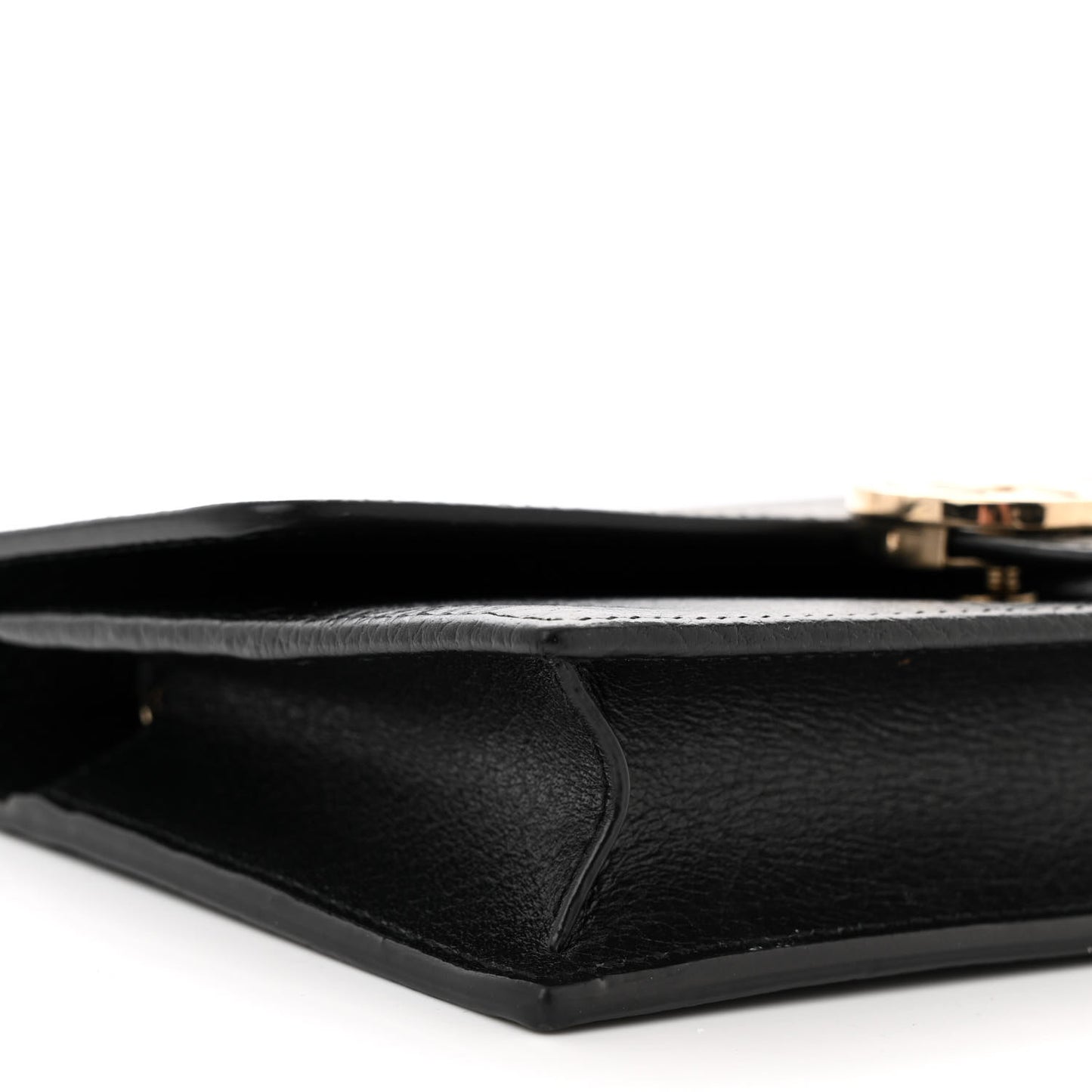 Dollar Calfskin Interlocking G Chain Wallet Black