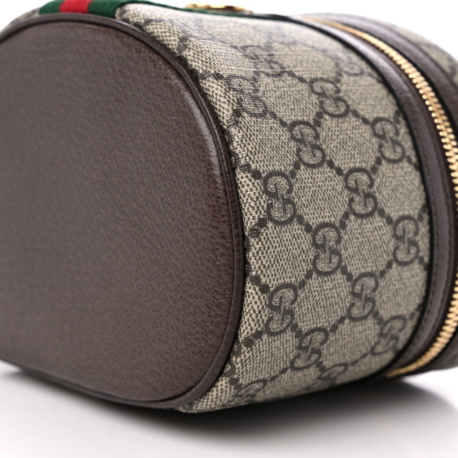 Gucci GG Supreme Monogram Textured Calfskin Web Ophidia Vanity Cosmetic Case Beige Ebony New Acero 9 of 9