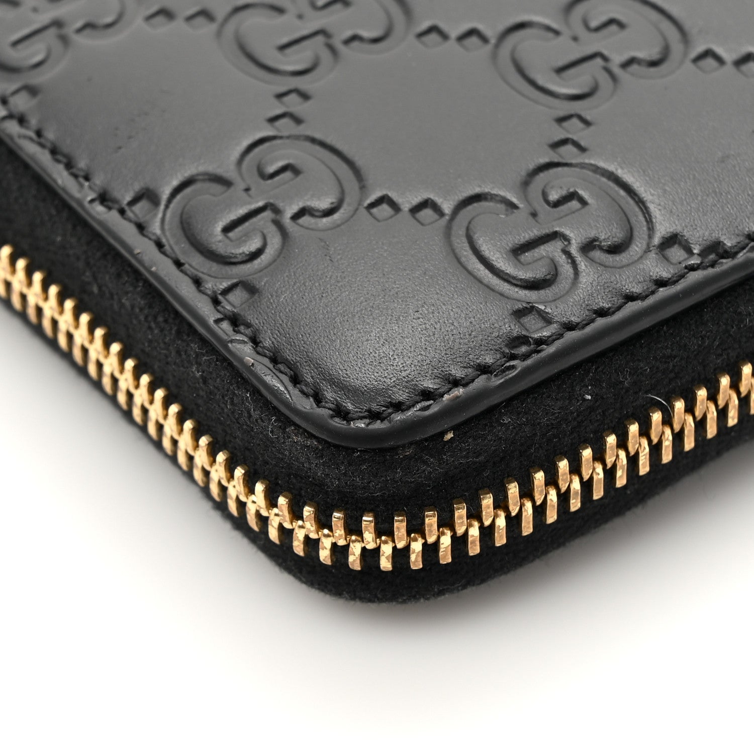 Gucci Guccissima Zip Around Card Case Black 8 of 10