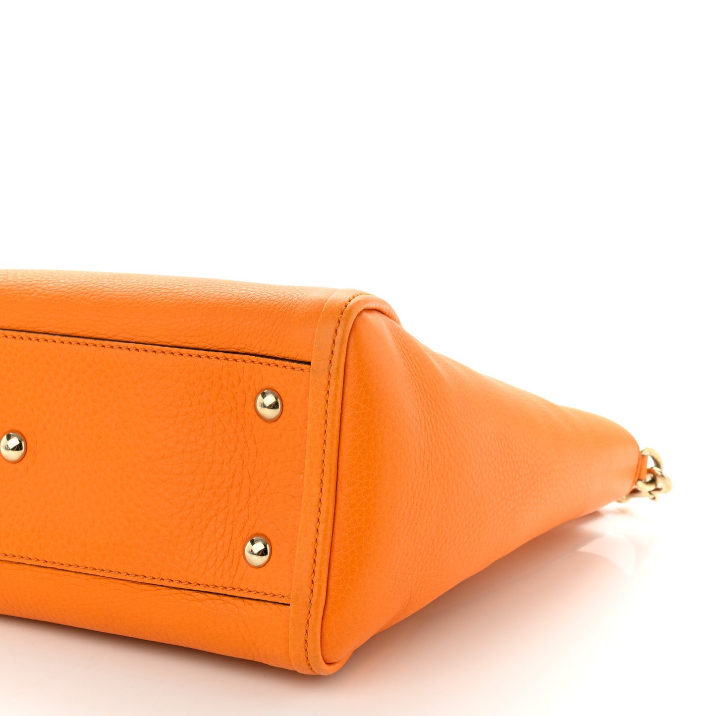 Pebbled Calfskin Small Soho Top Handle Bag Curcuma