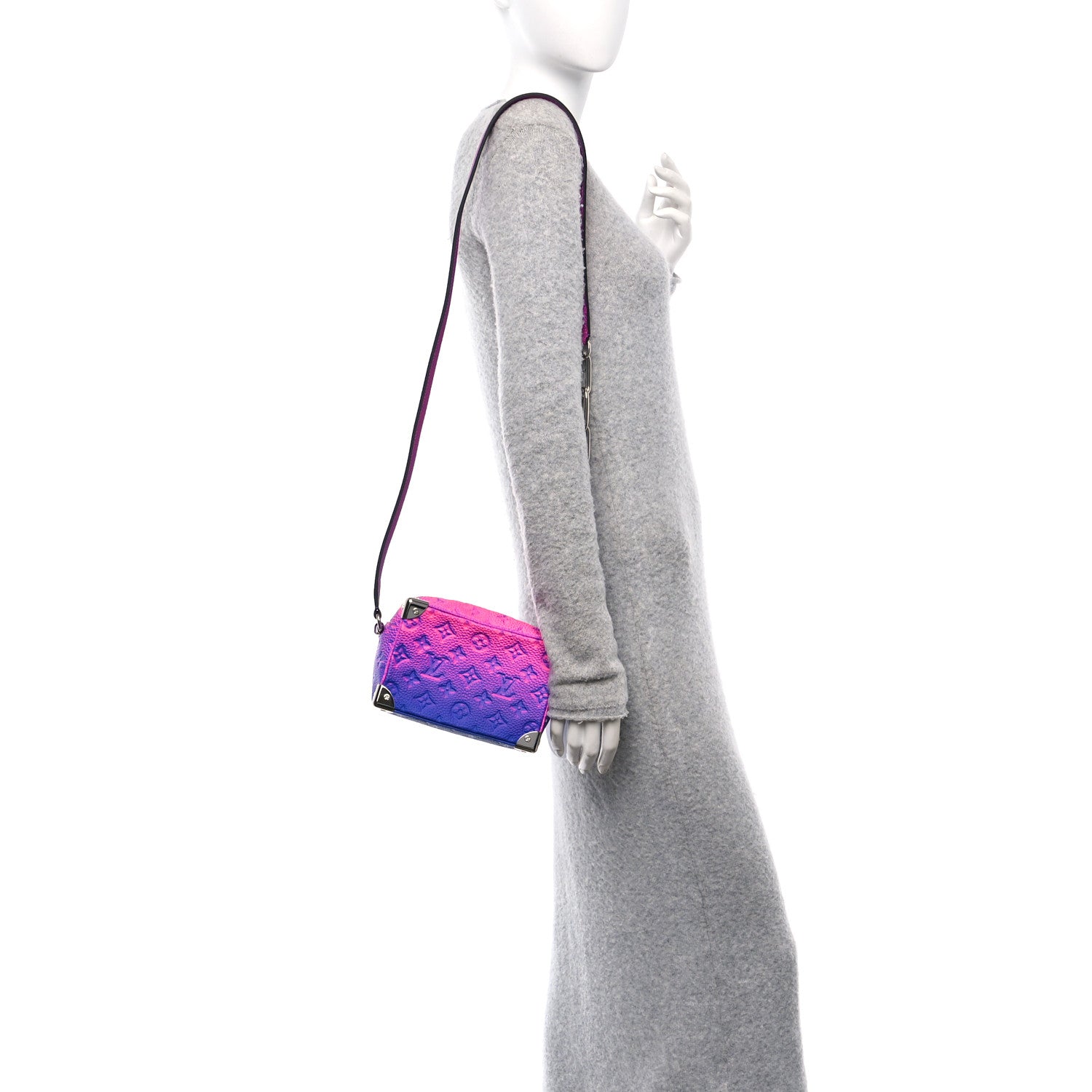Louis Vuitton Taurillon Illusion Mini Soft Trunk Bleu Rose 2 of 9