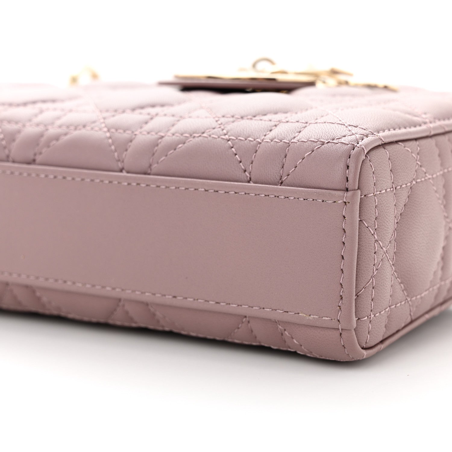 Christian Dior CHRISTIAN DIOR Lambskin Cannage Medium Lady D-Joy Peony Pink 9 of 10