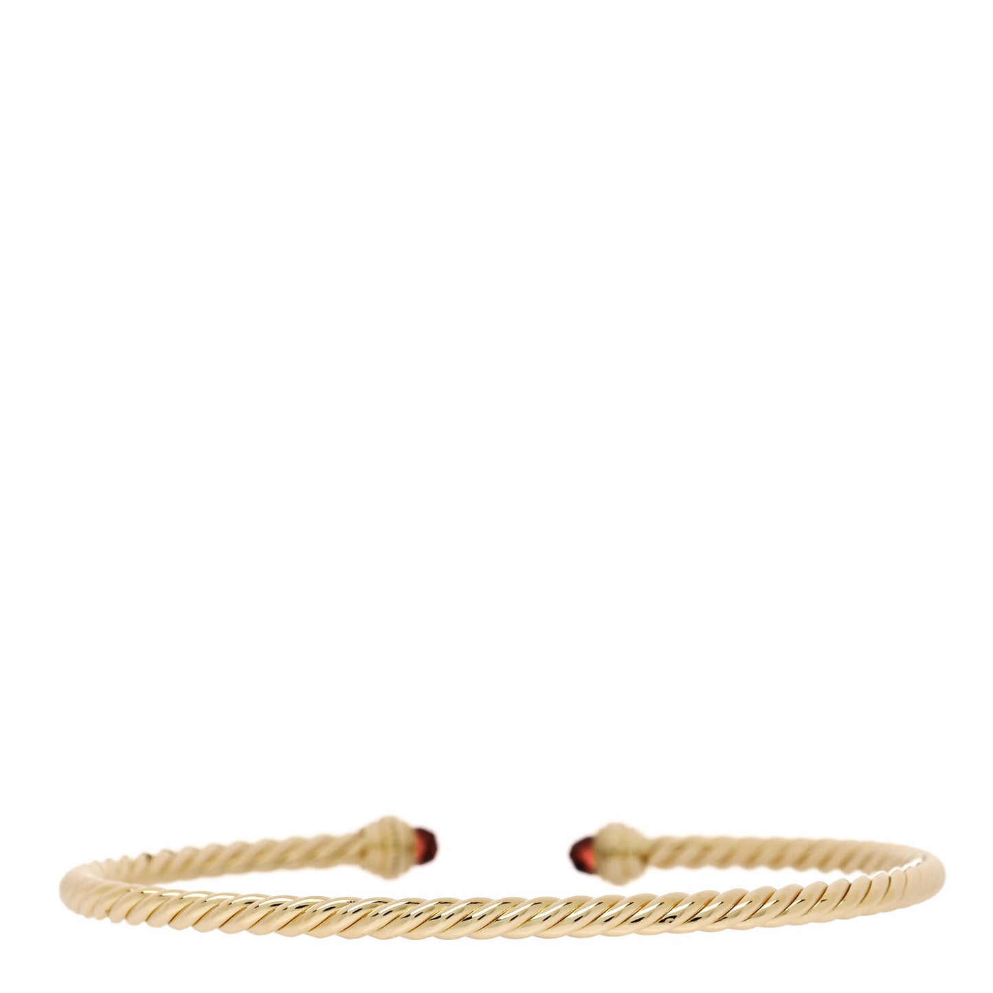 18K Yellow Gold Diamond Rhodolite Garnet 3mm Cablespira Bracelet