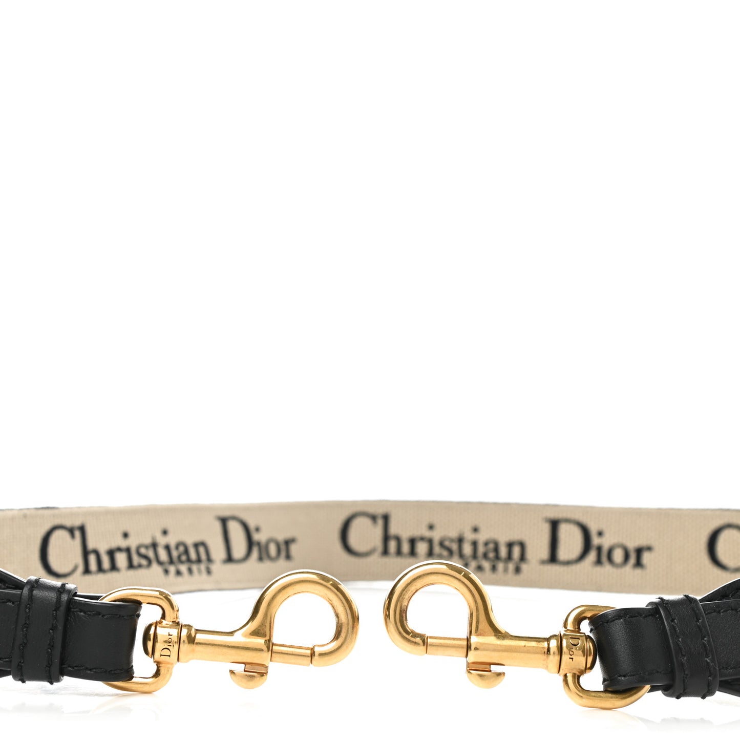 Canvas Embroidered Shoulder Strap Black