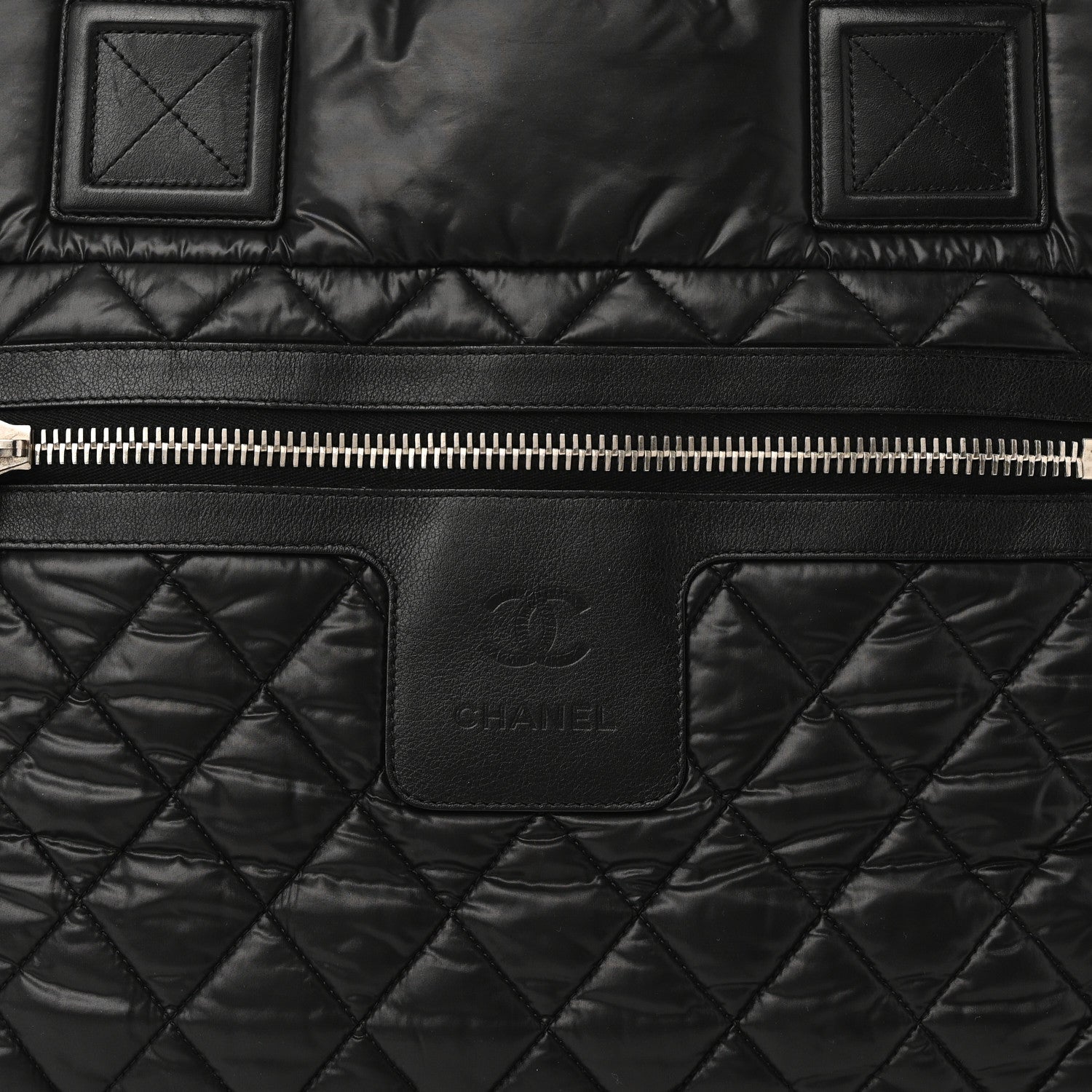 Chanel Nylon Quilted Large Coco Cocoon Tote Black 8 of 10