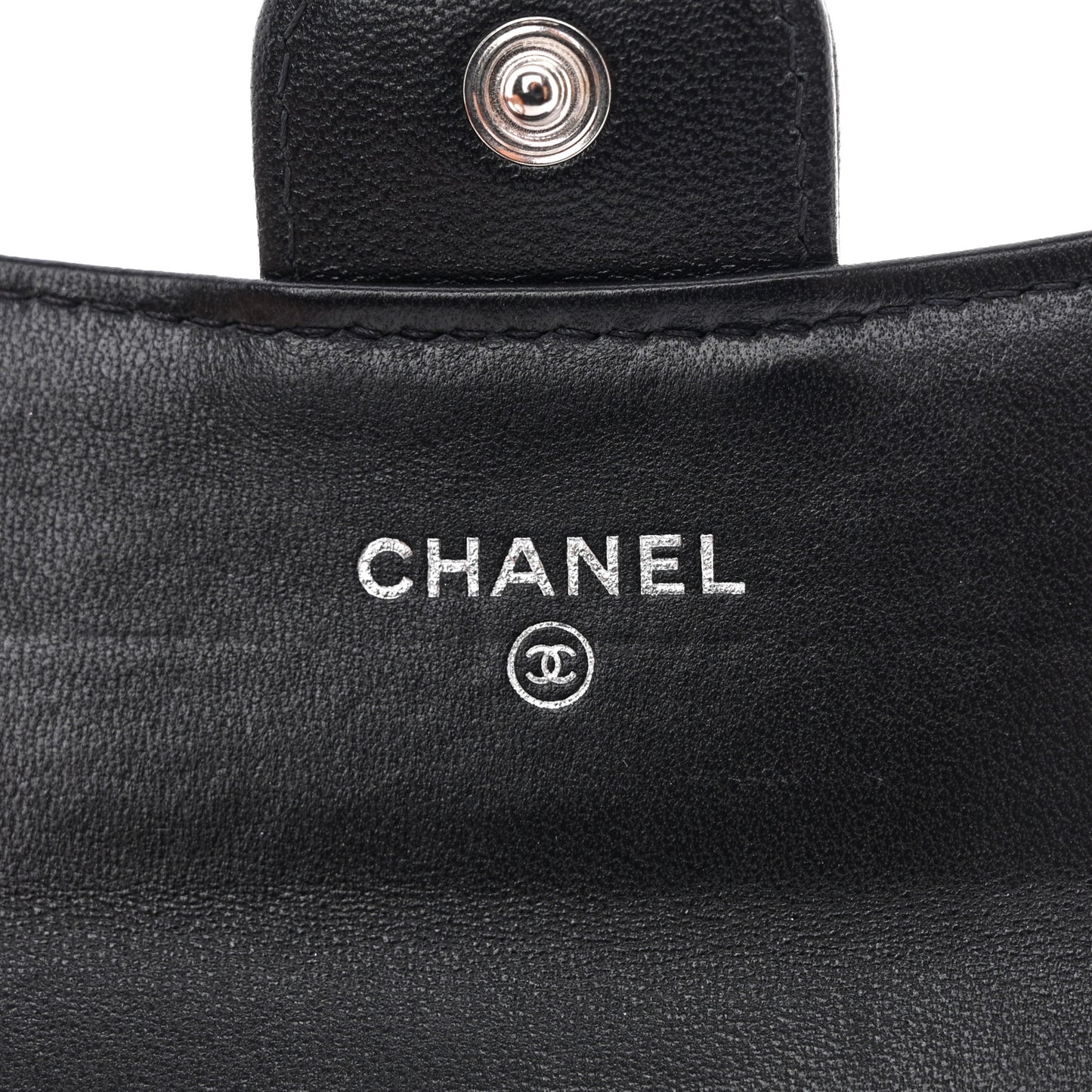 Lambskin Quilted Flap Card Holder Wallet So Black