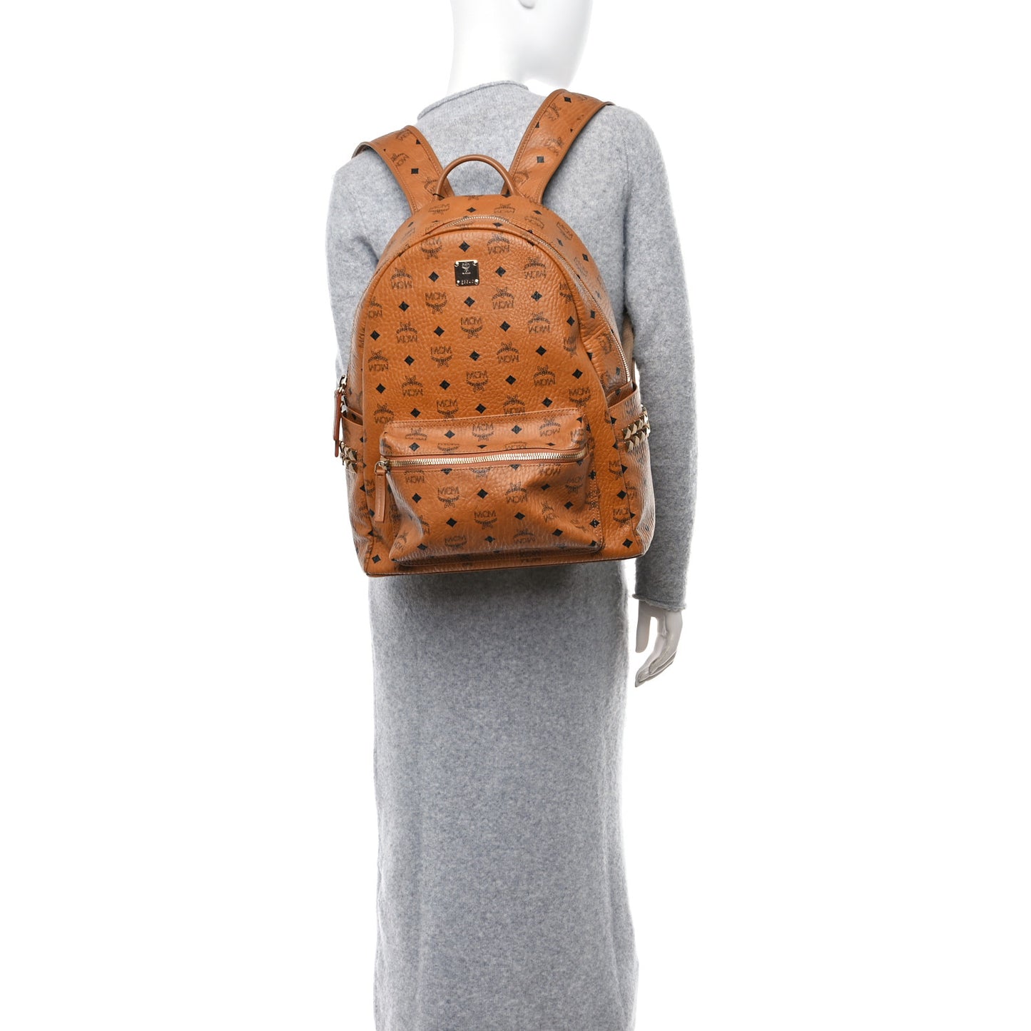 Visetos Medium Side Studs Stark Backpack Cognac