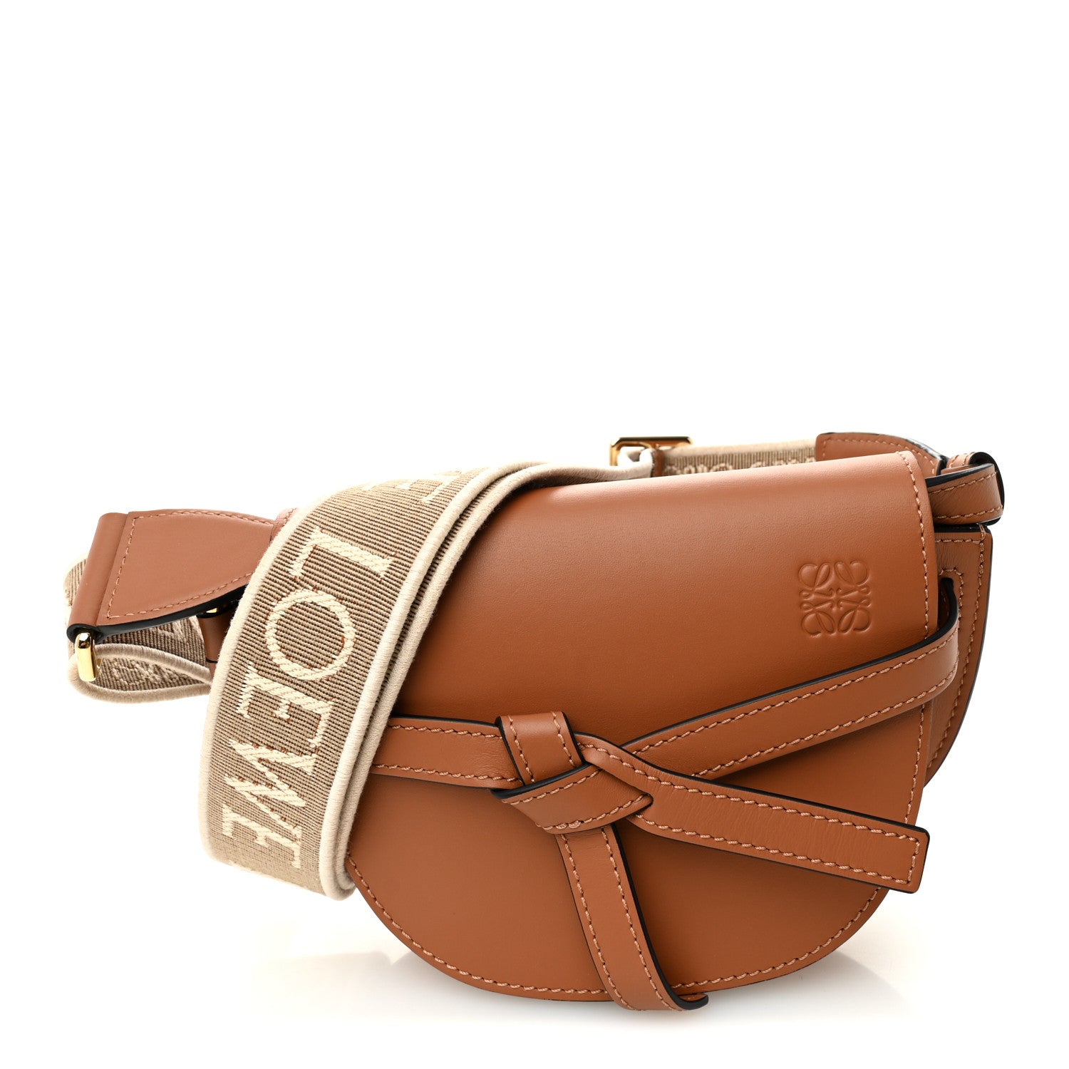 Loewe Calfskin Jacquard Mini Gate Dual Bag Tan 1842050 – FASHIONPHILE