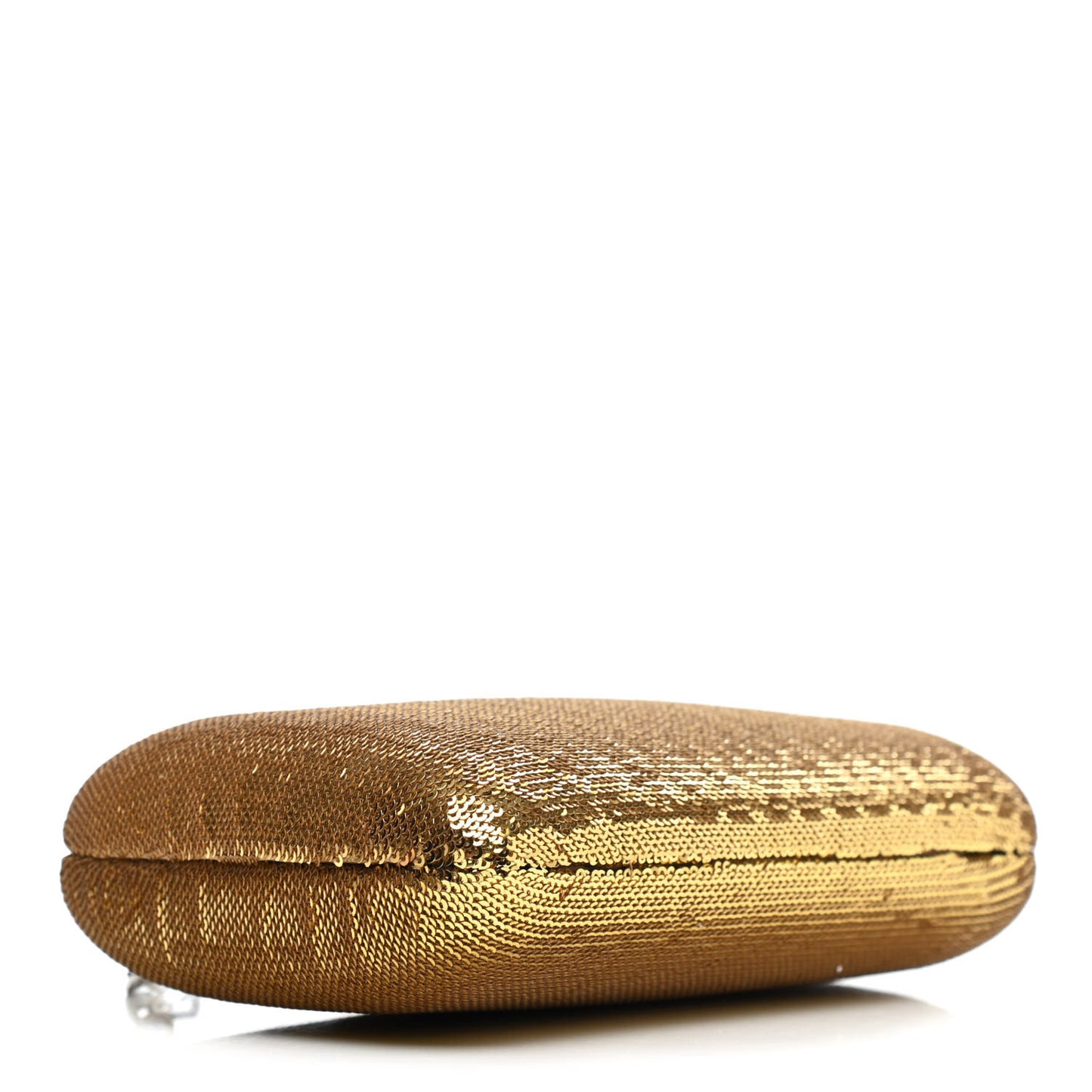 Sequin Clutch With Chain Gold