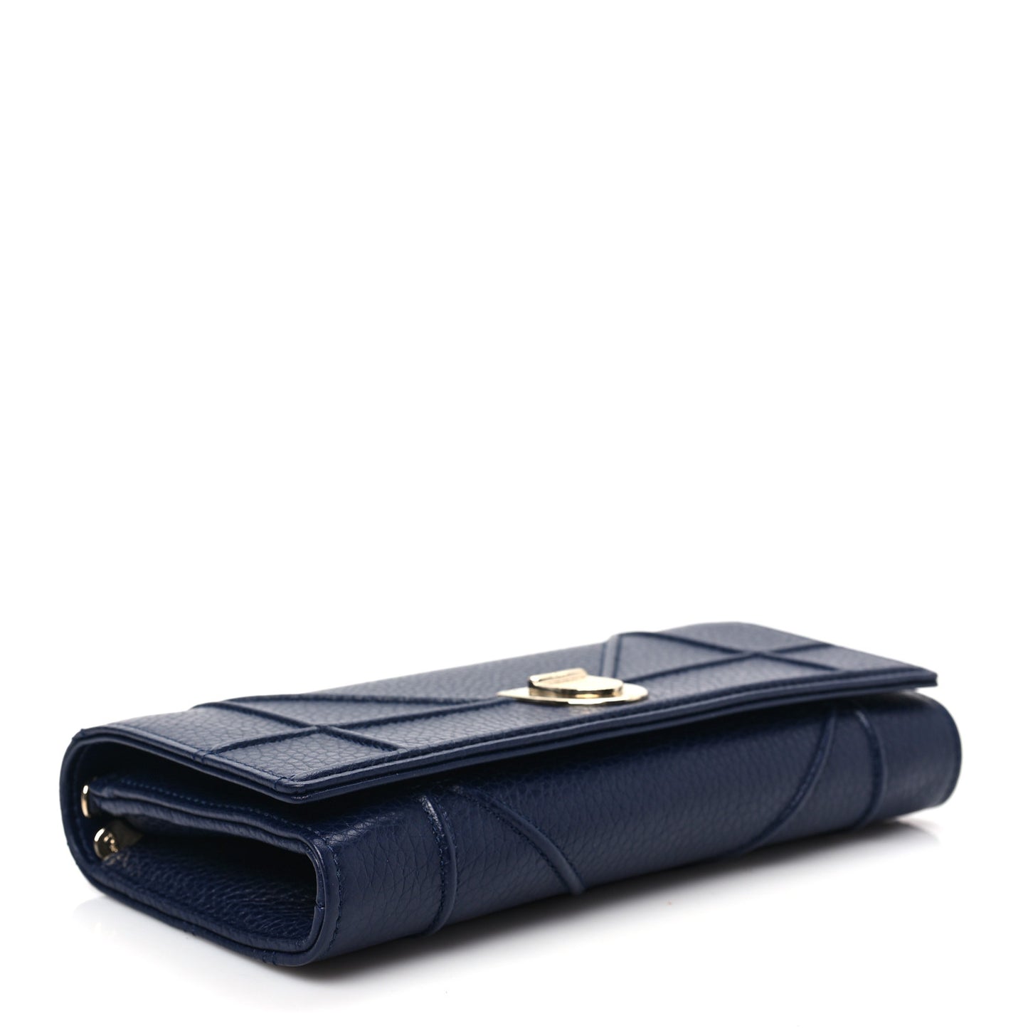 Grained Calfskin Diorama Croisiere Chain Wallet Blue