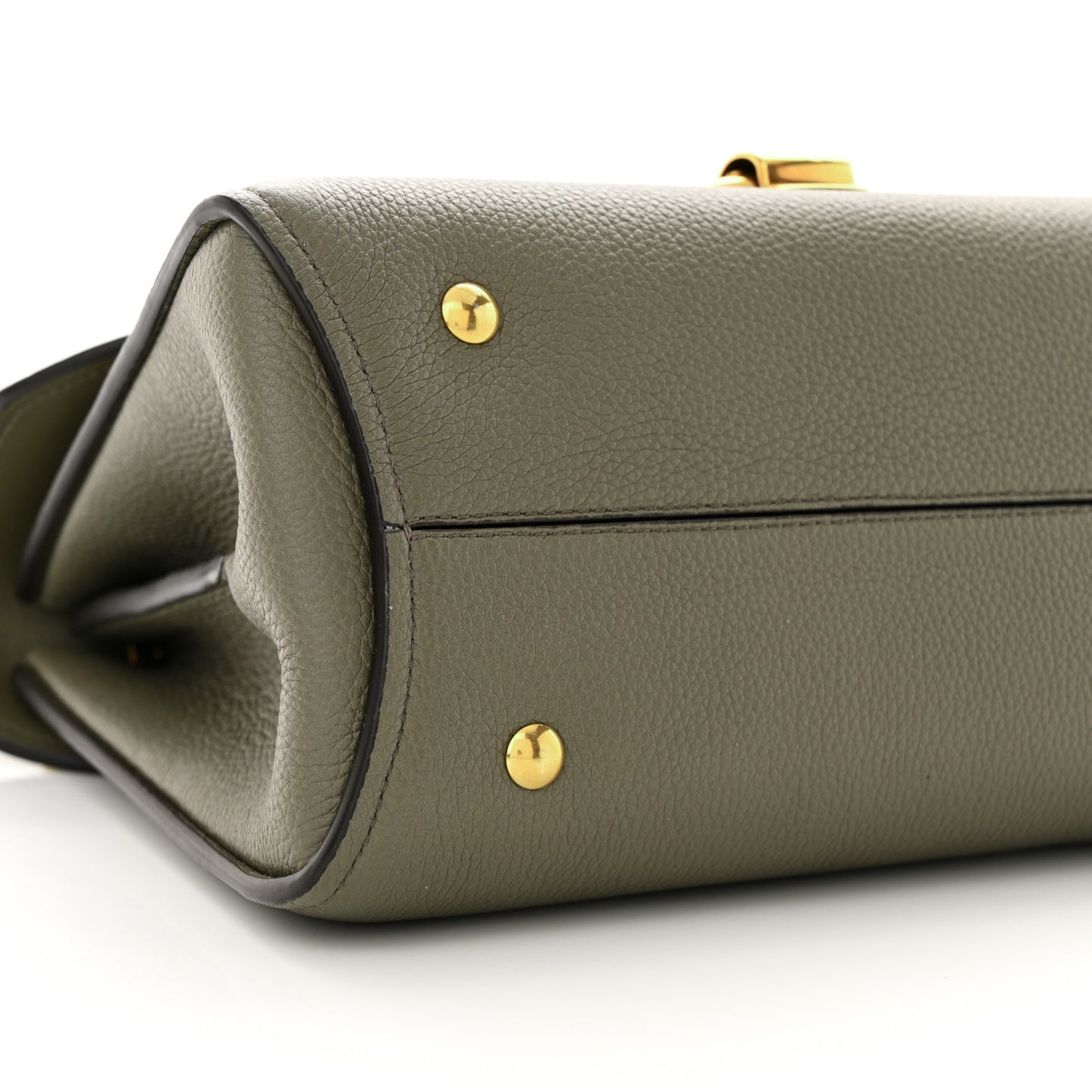 Calfskin Small Margot Top Handle Satchel Verde Olivo