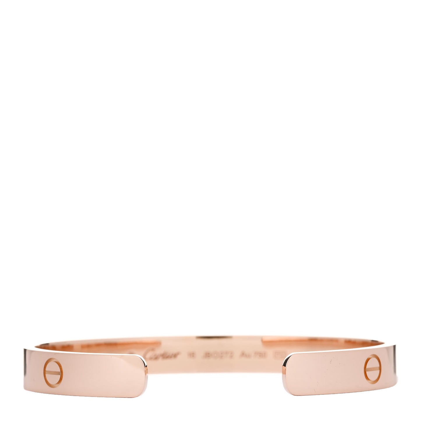 18K Pink Gold LOVE Cuff Bracelet 16