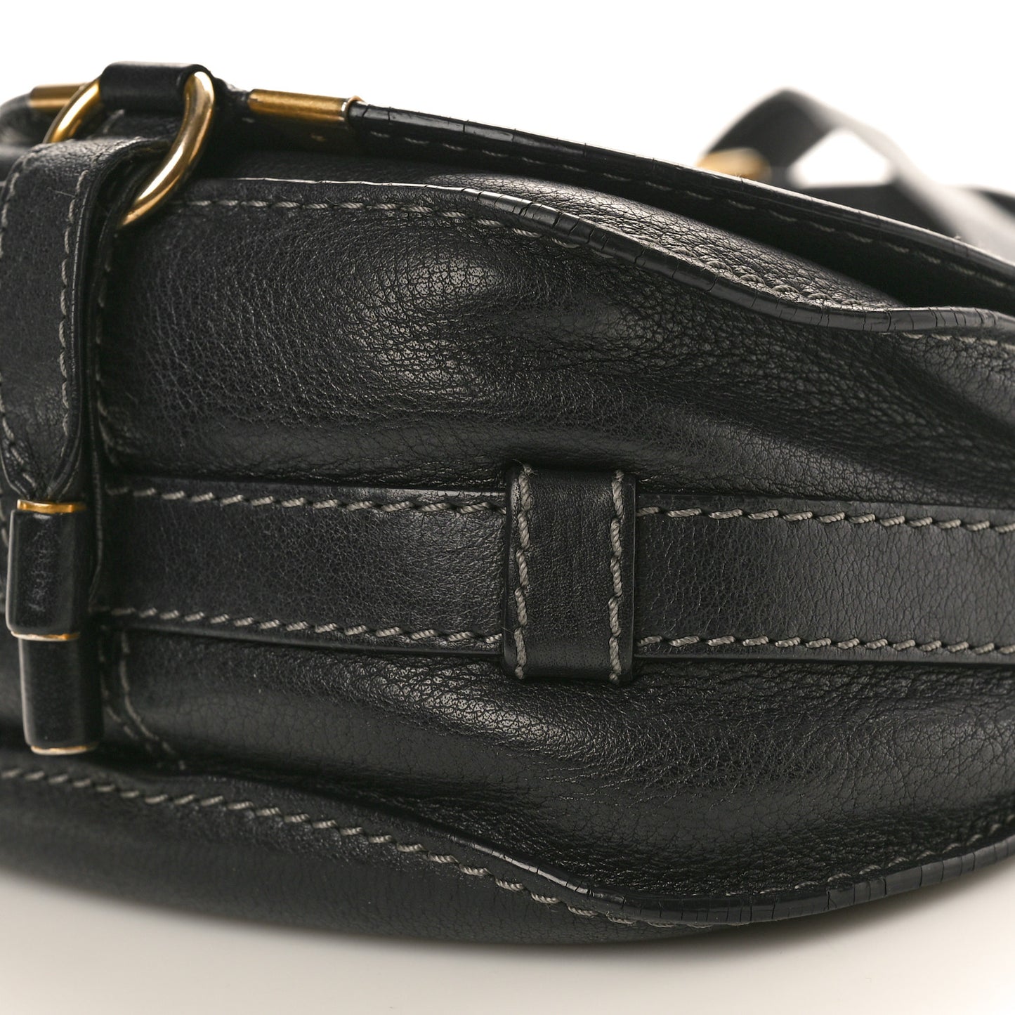 Calfskin Mini Marcie Round Crossbody Bag Black