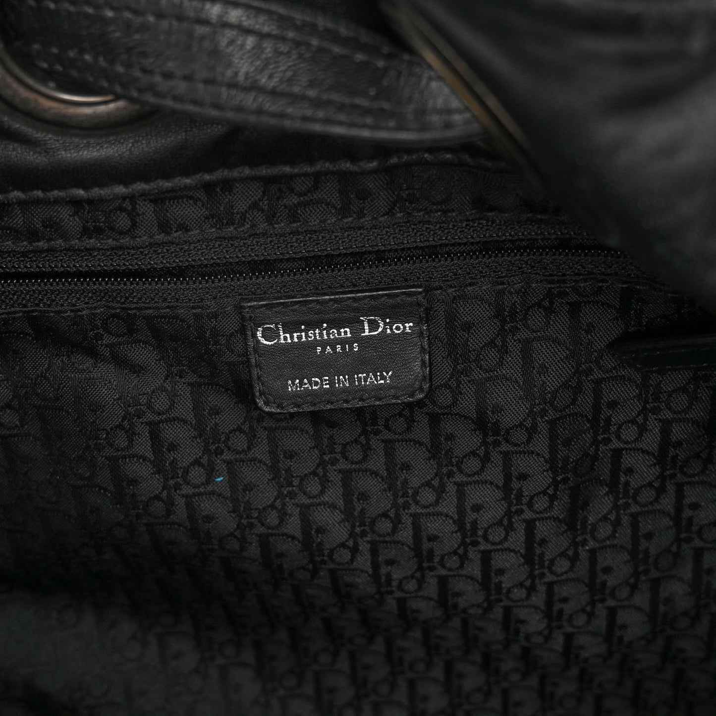 Nylon Cannage Drawstring Bag Black