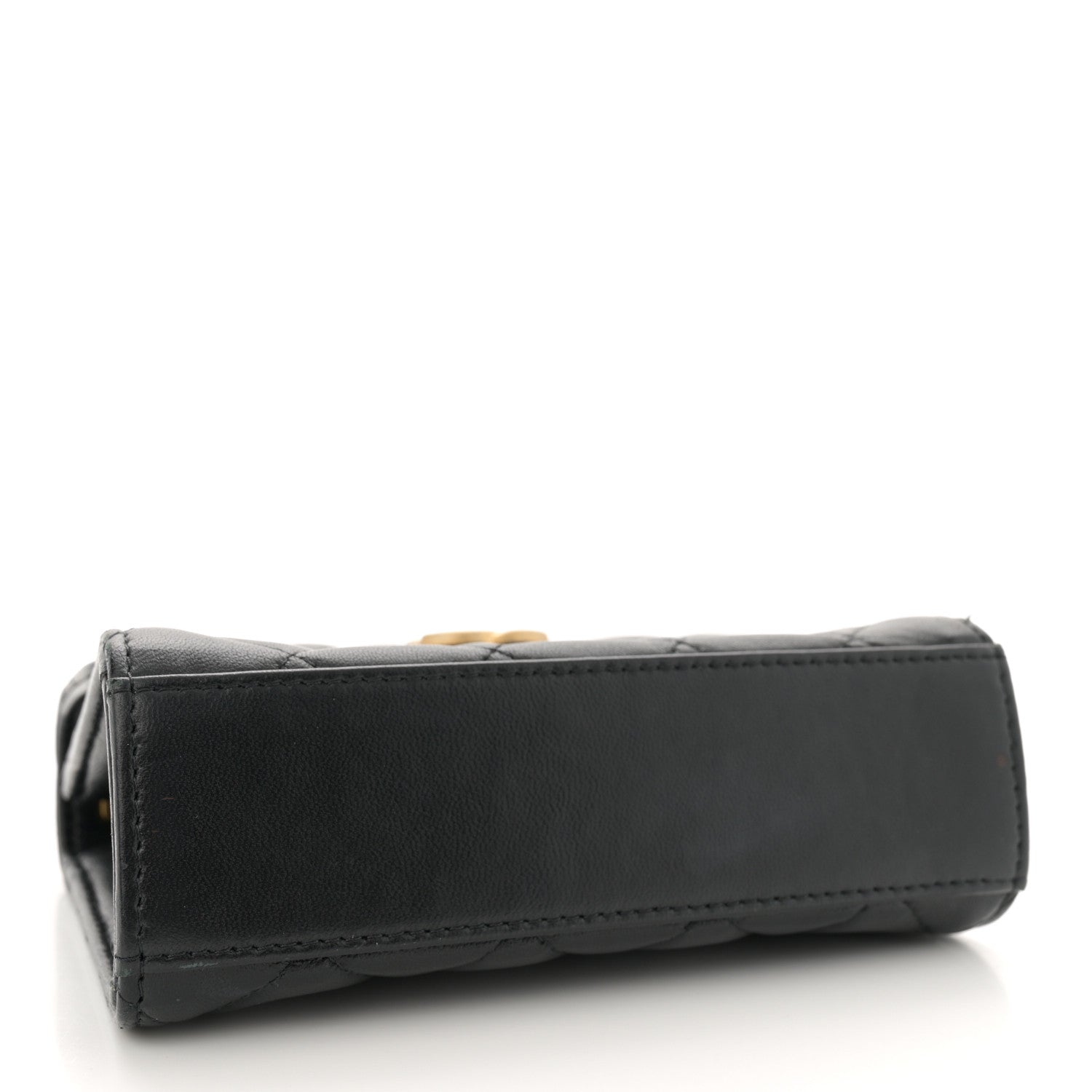 Chanel Lambskin Enamel Quilted Top Handle Flap With Chain Black 4 of 14