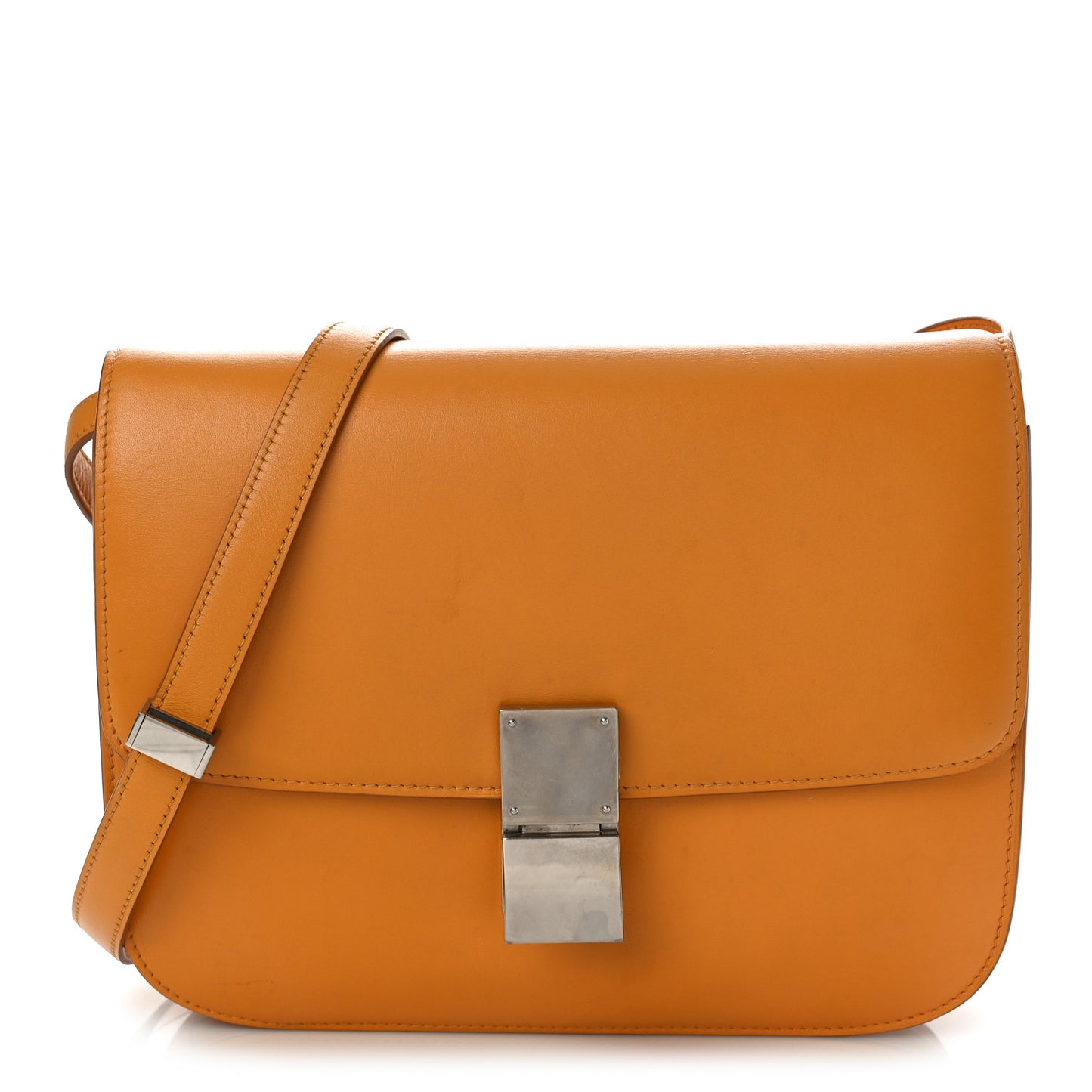 Smooth Calfskin Medium Classic Box Flap Bag Daffodil