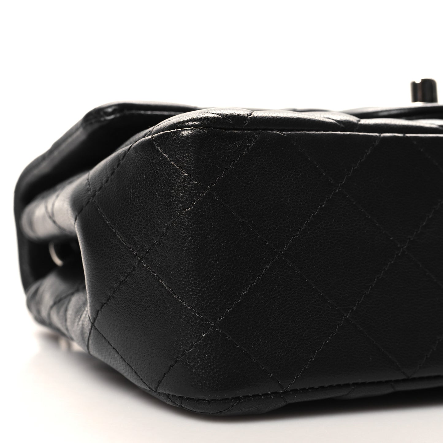 Lambskin Quilted Mini Rectangular Flap Black