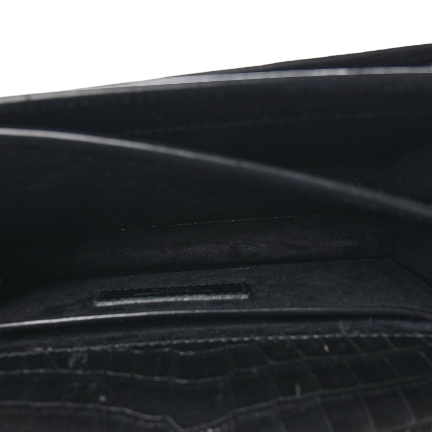 Calfskin Crocodile Embossed Medium Monogram Sunset Black