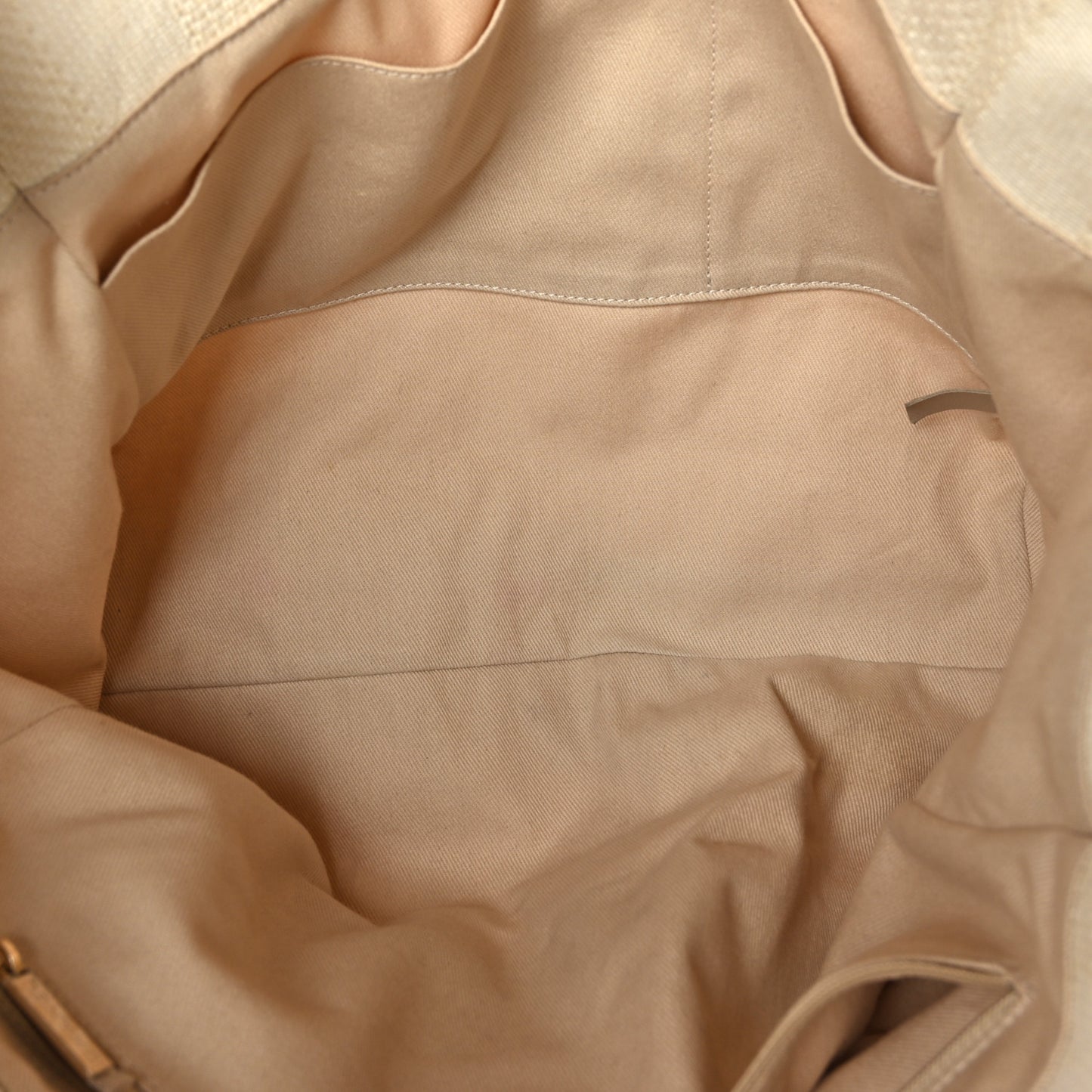 Straw Raffia Calfskin Striped Small Deauville Tote Beige