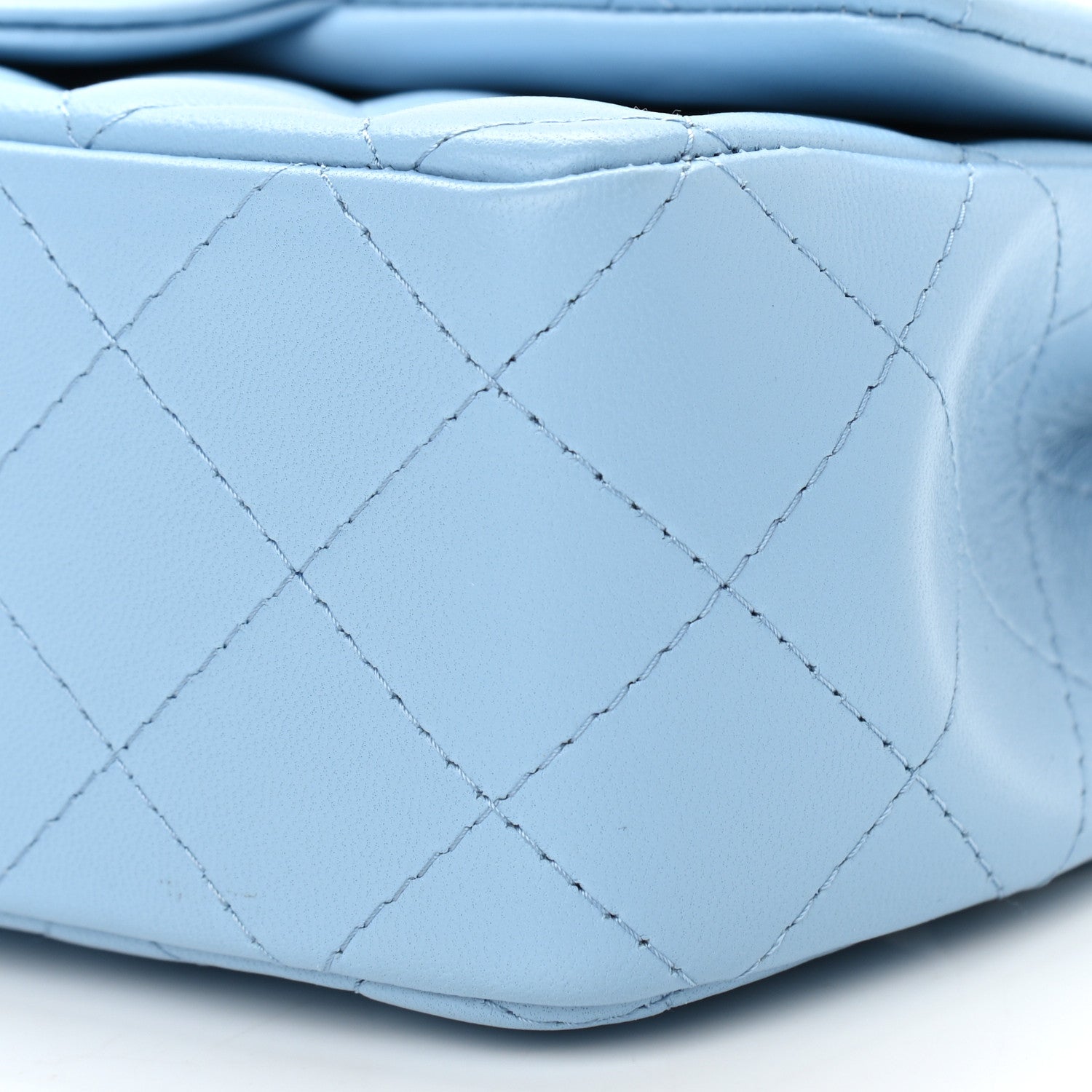 Chanel Lambskin Quilted Mini Rectangular Flap Light Blue 10 of 11
