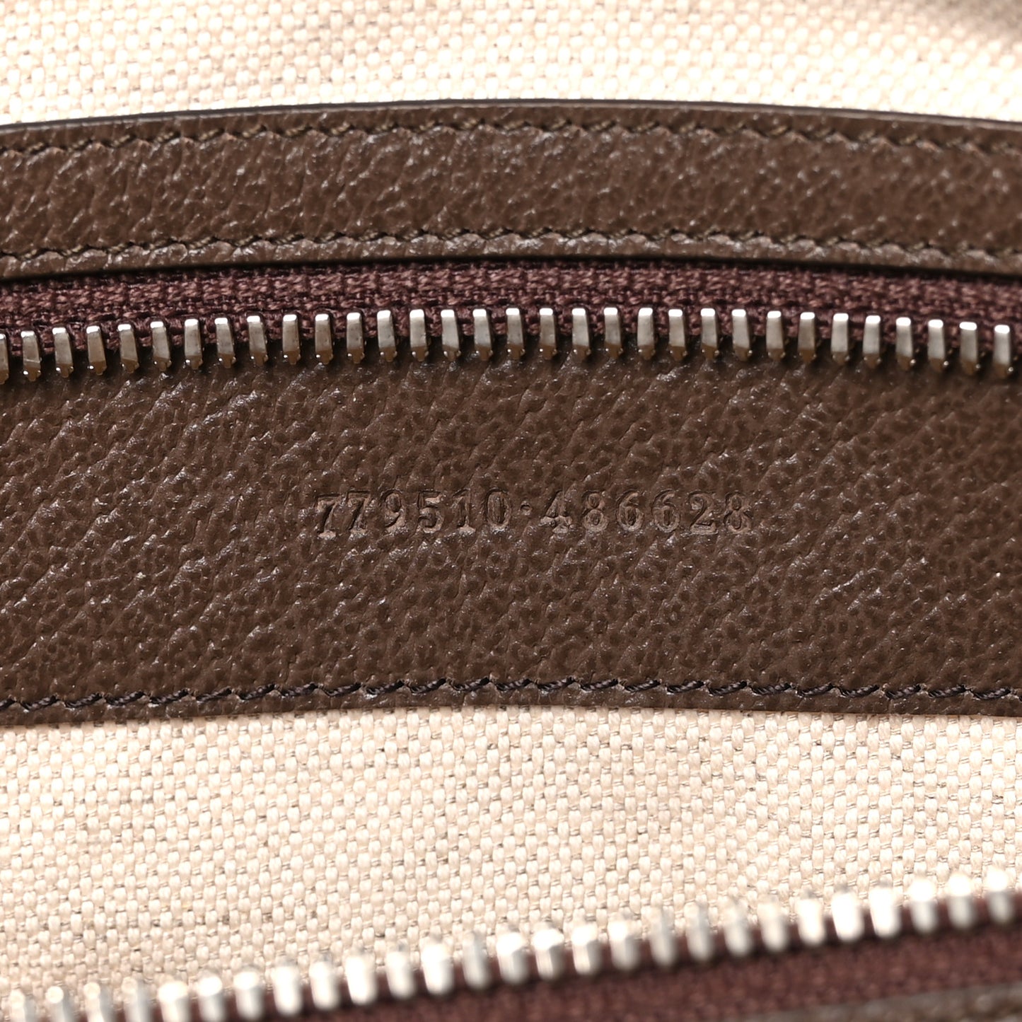 Canvas Logo Embossed Ophidia Tote Beige