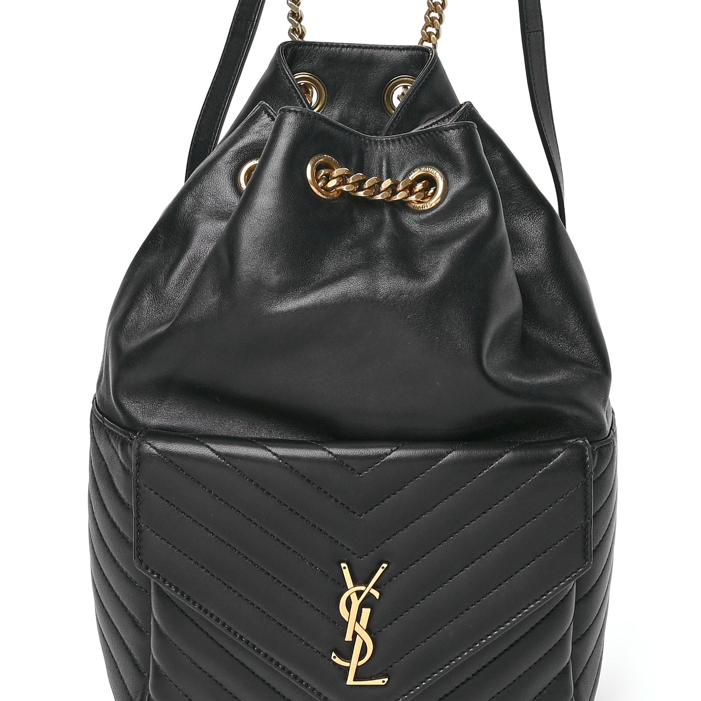 Lambskin Matelasse Monogram Joe Backpack Black