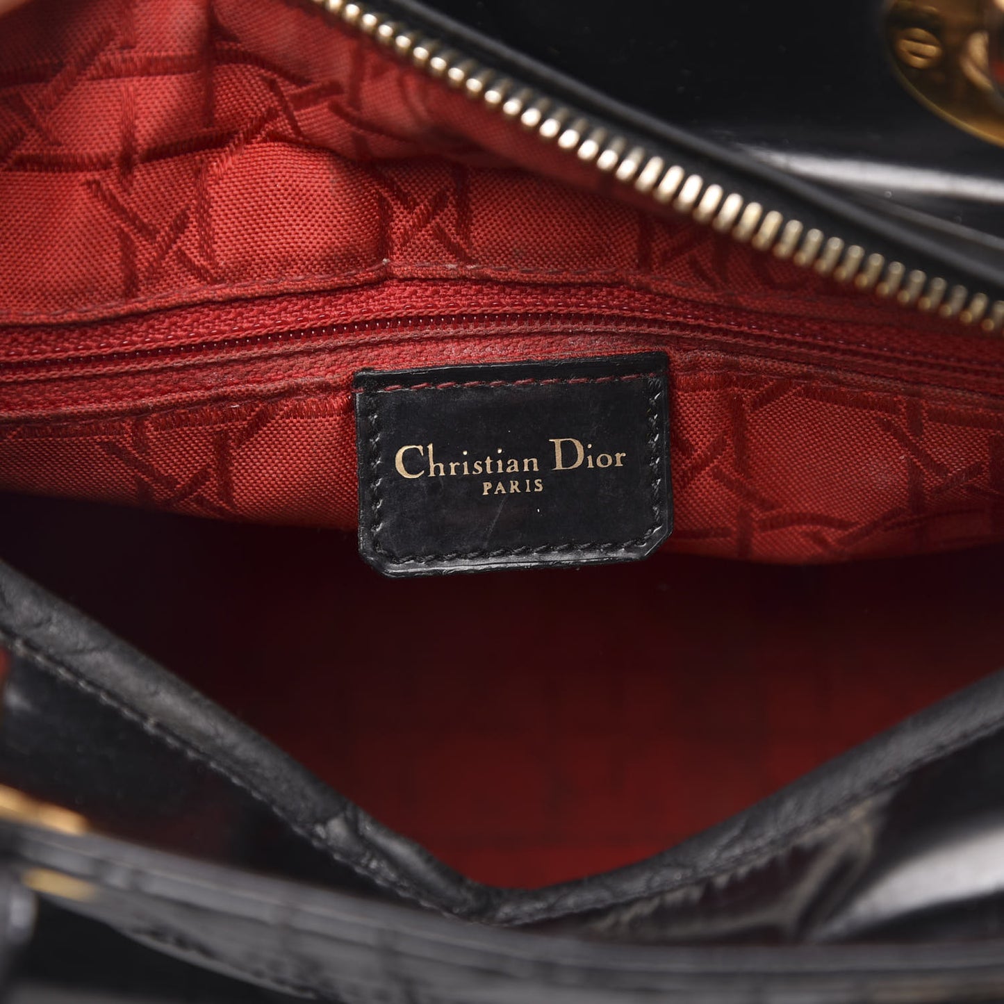 Patent Cannage Medium Lady Dior Black