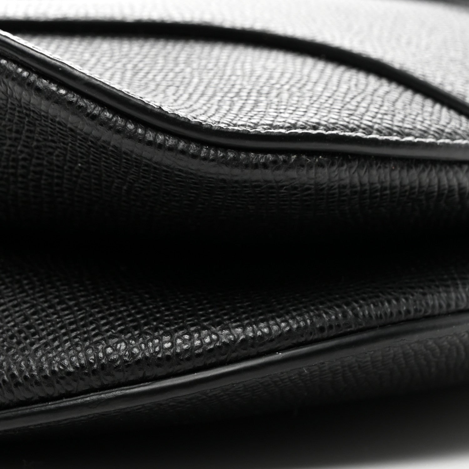 Christian Dior Grained Calfskin Saddle Bag With Strap Black 9 of 11