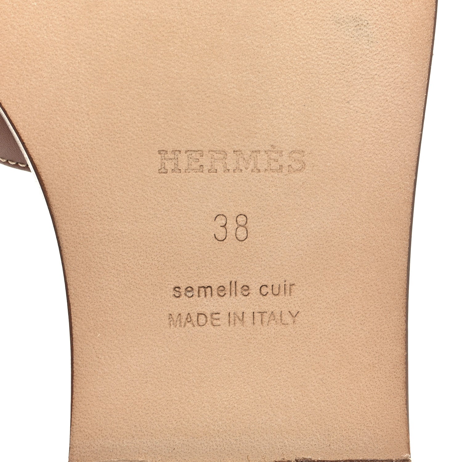 Hermes Box Calfskin Oran Sandals 38 Gold 8 of 10