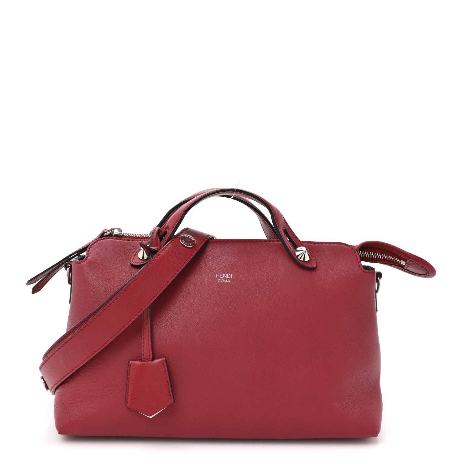 Fendi Vitello Dolce Marmol Medium By The Way Boston Bag Ciliegia