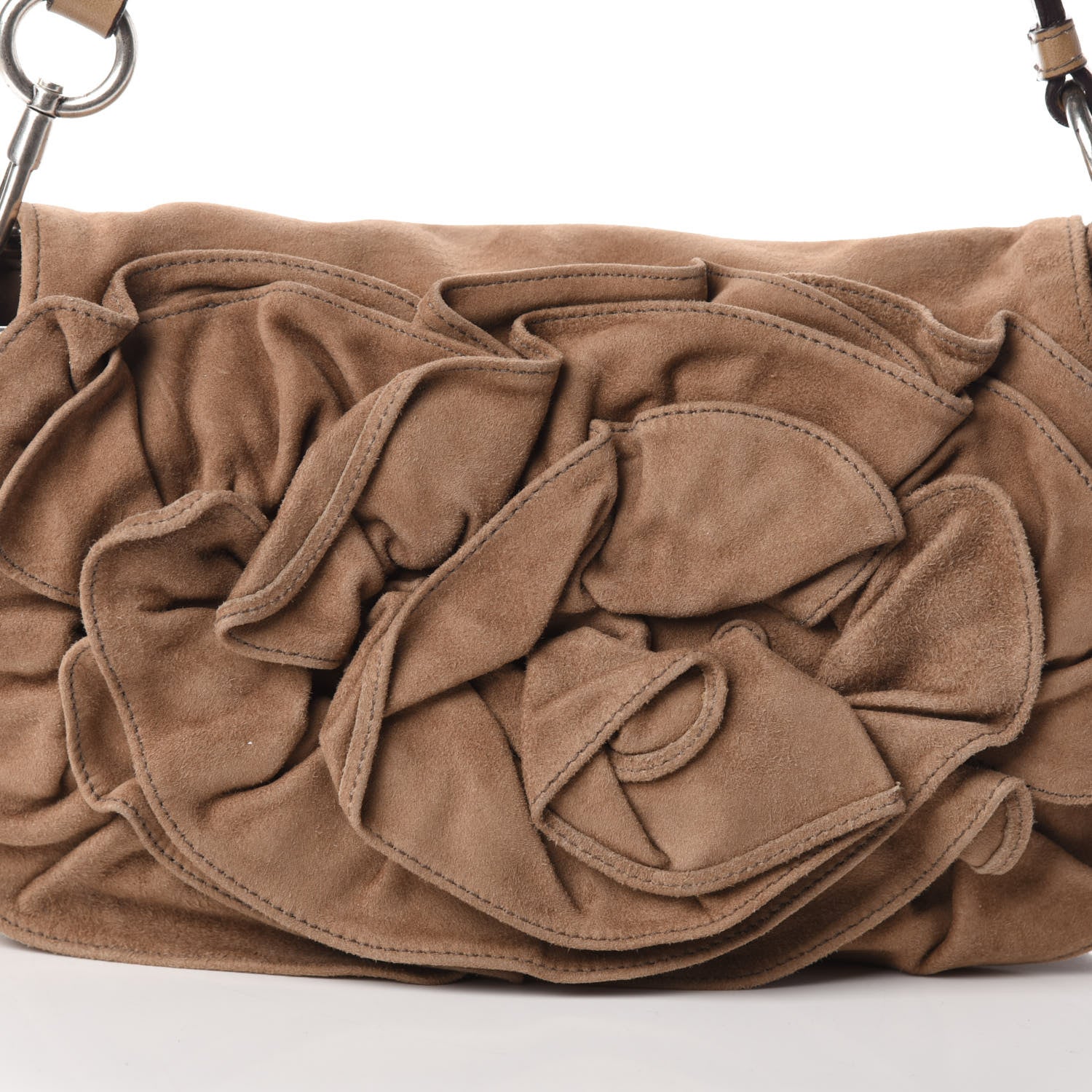 Saint Laurent Suede Nadja Shoulder Bag Brown 7 of 9