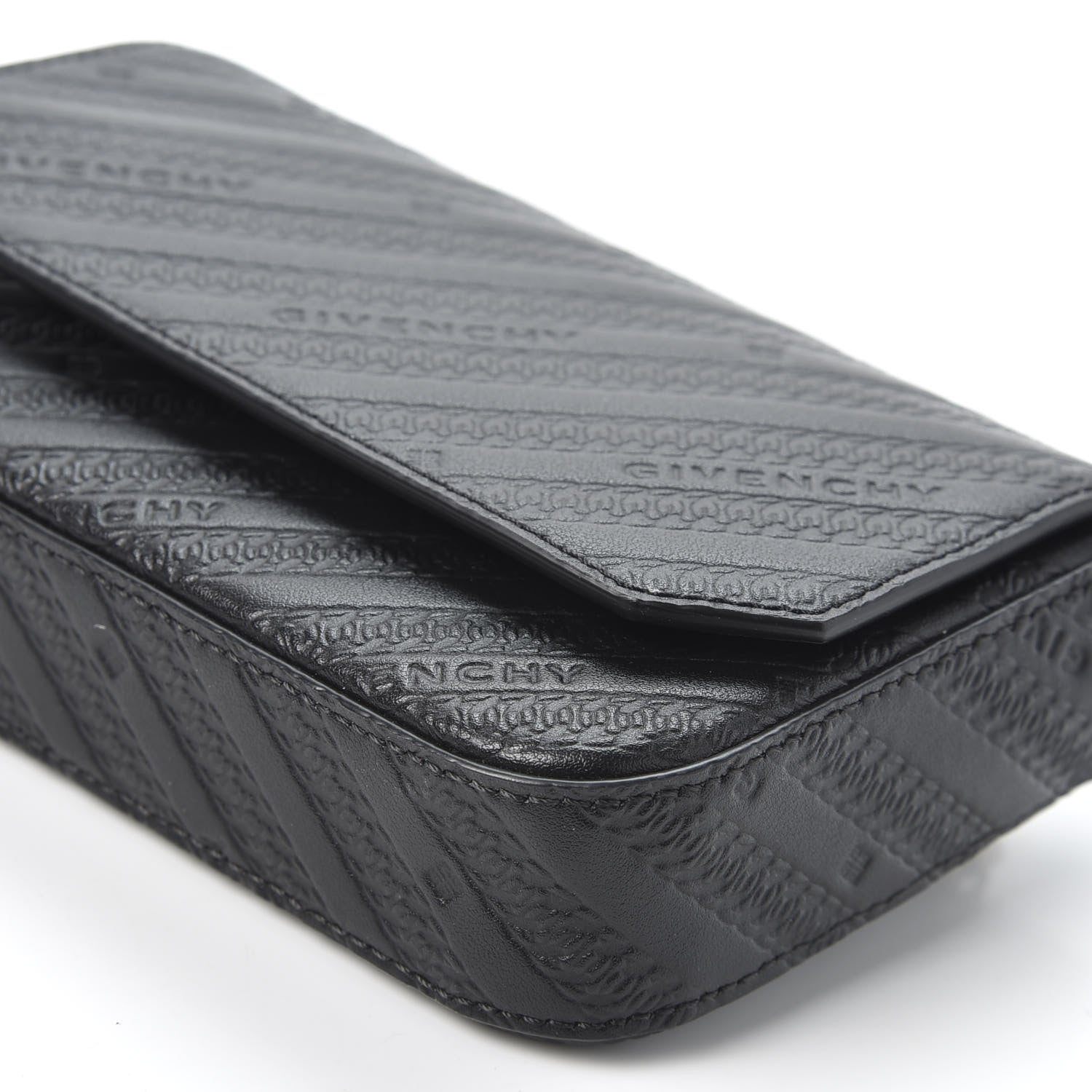 Givenchy Calfskin Chain Embossed Bond Pouch with Chain Black 6 of 8