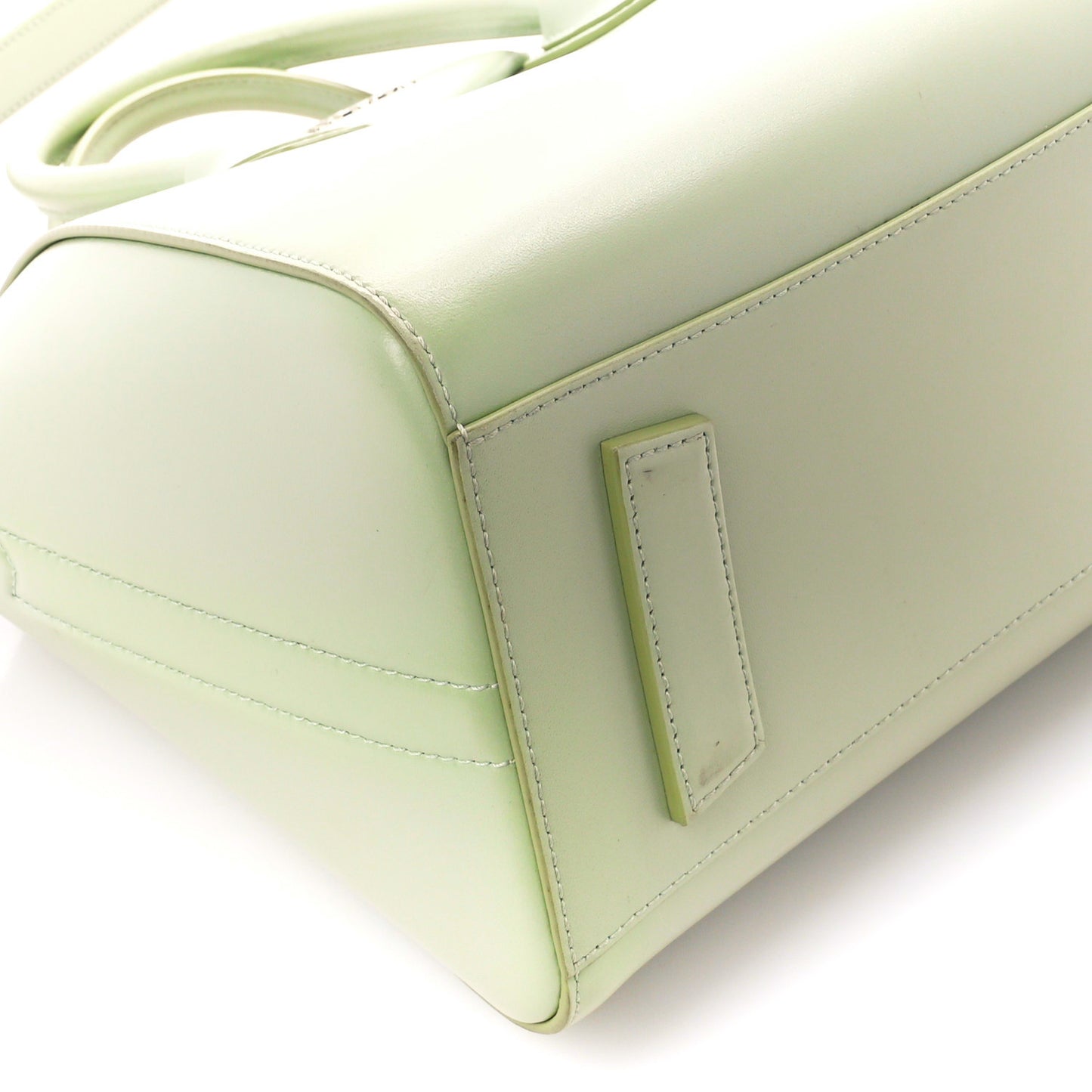 Shiny Lord Calfskin Mini Antigona Aqua Green