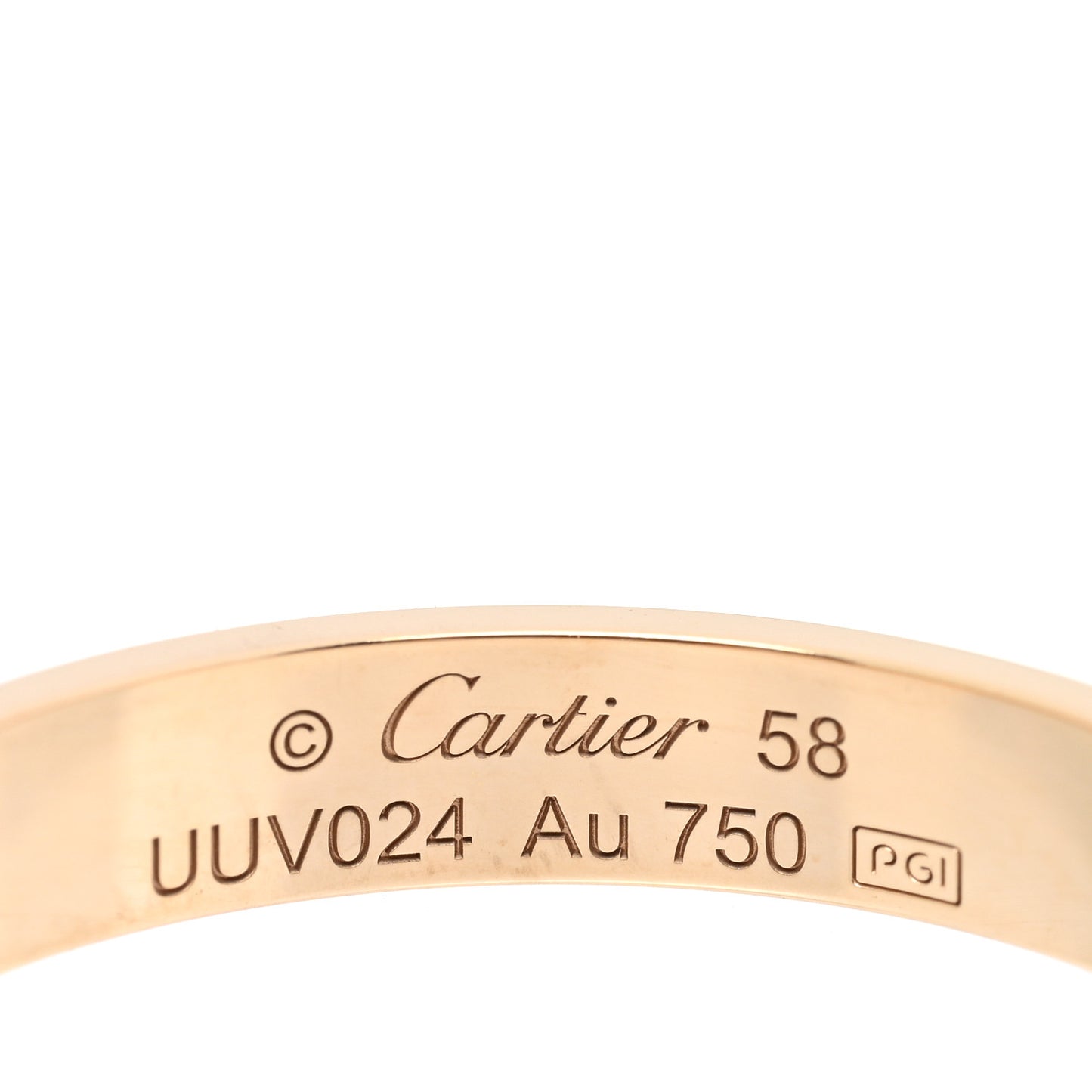 18K Yellow Gold 3.5mm LOVE Wedding Band Ring 58 8.25
