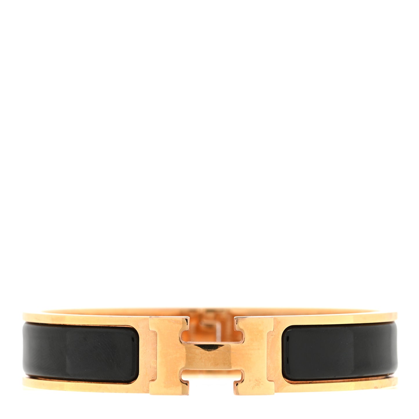 Enamel Narrow Clic Clac H Bracelet PM Black